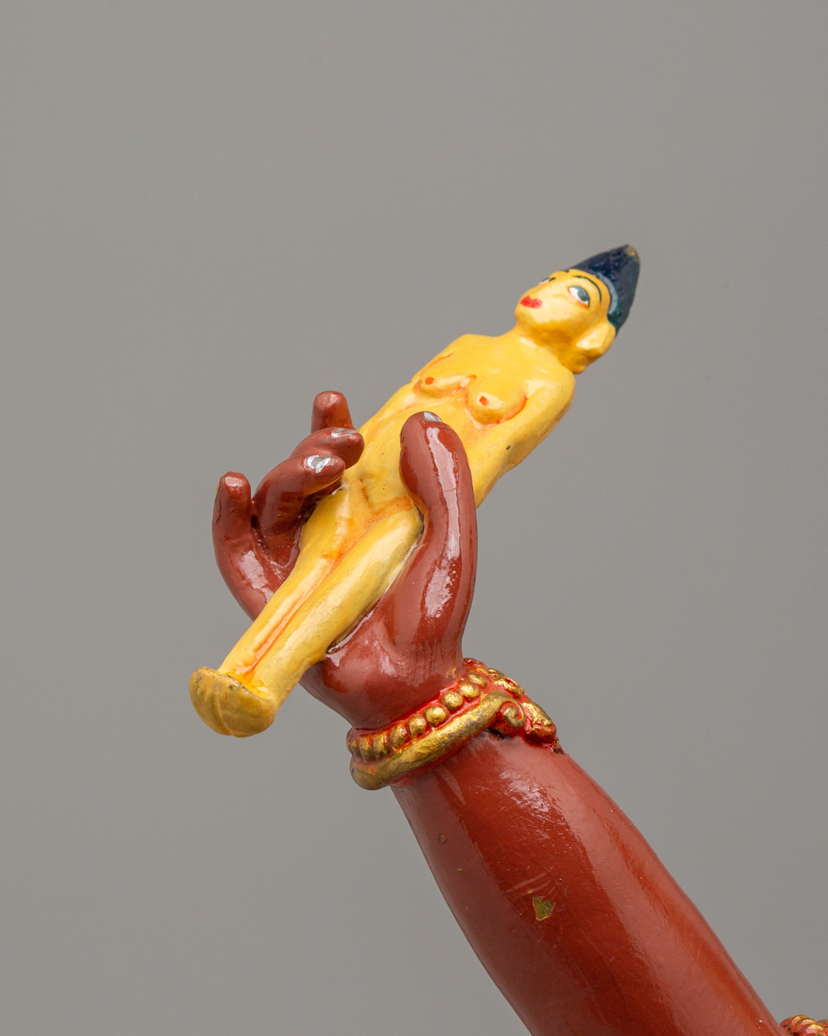 Handcrafted Ekajati Sculpture | 24K Gold Plated Wrathful Protector Statue