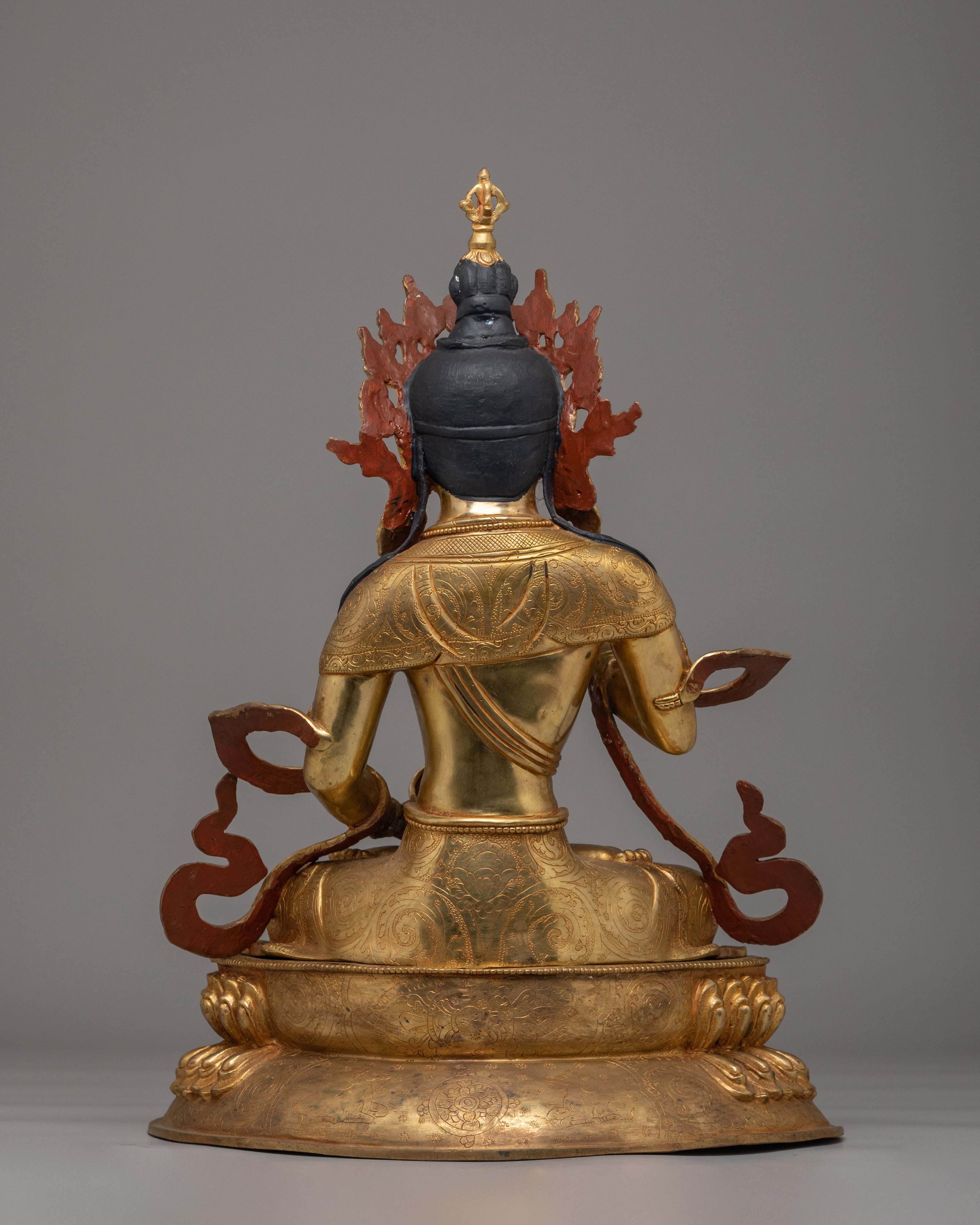 Tibetan Altar Vajrasattva Statue | 24K Gold Plated Buddhist Altar Decor