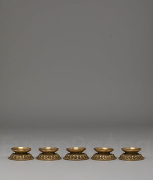 Oil Lamp Set for Ritual Ceremonies | Handcrafted Brass Altar Lamps