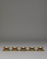 Oil Lamp Set for Ritual Ceremonies | Handcrafted Brass Altar Lamps