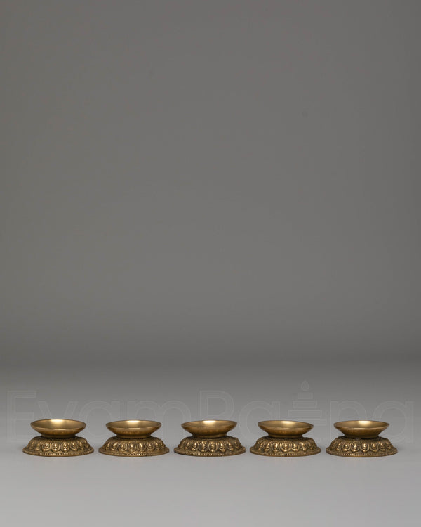 Oil Lamp Set for Ritual Ceremonies | Handcrafted Brass Altar Lamps
