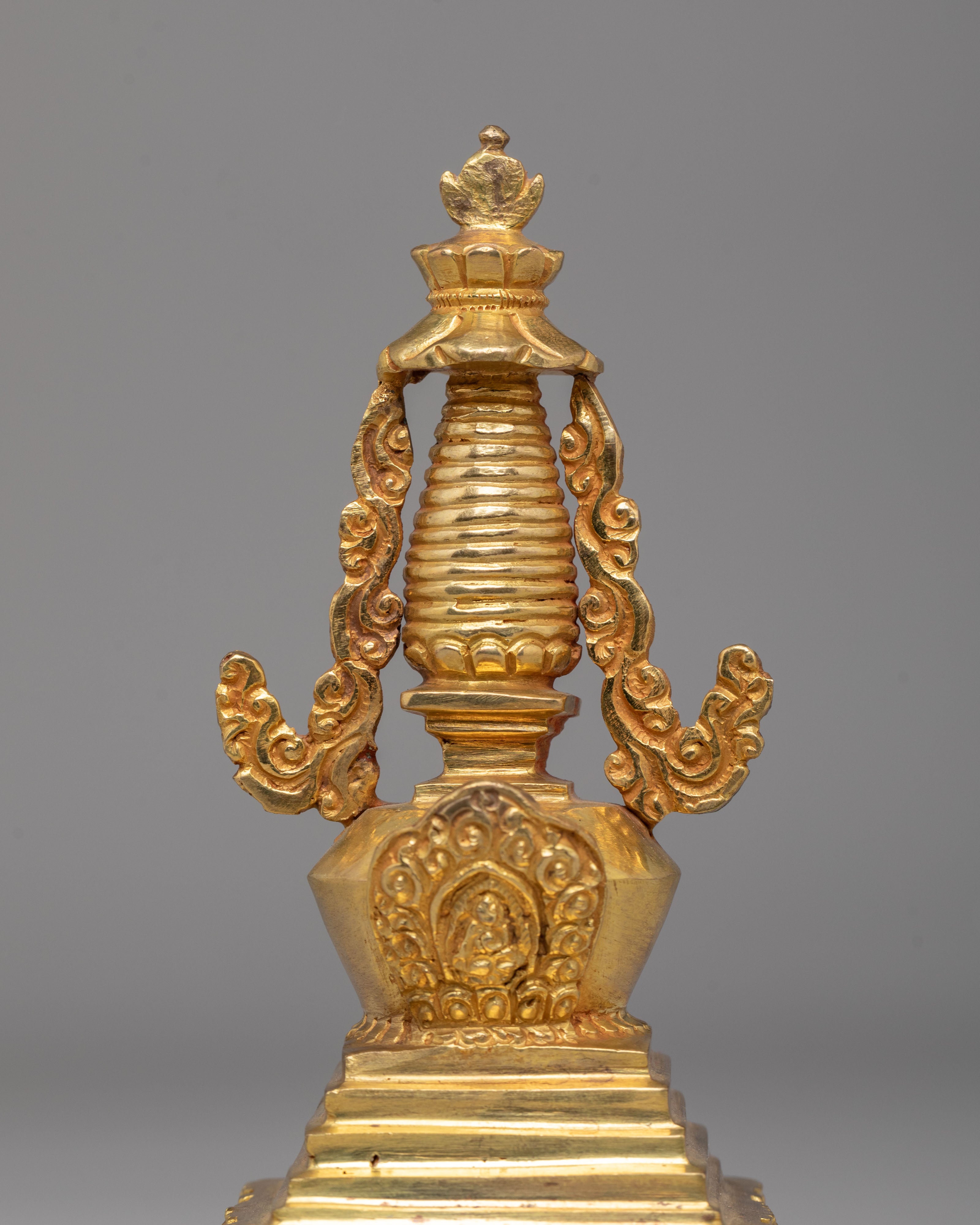Himalayan Enlightenment Stupa | Gold-Plated Stupa for Meditation