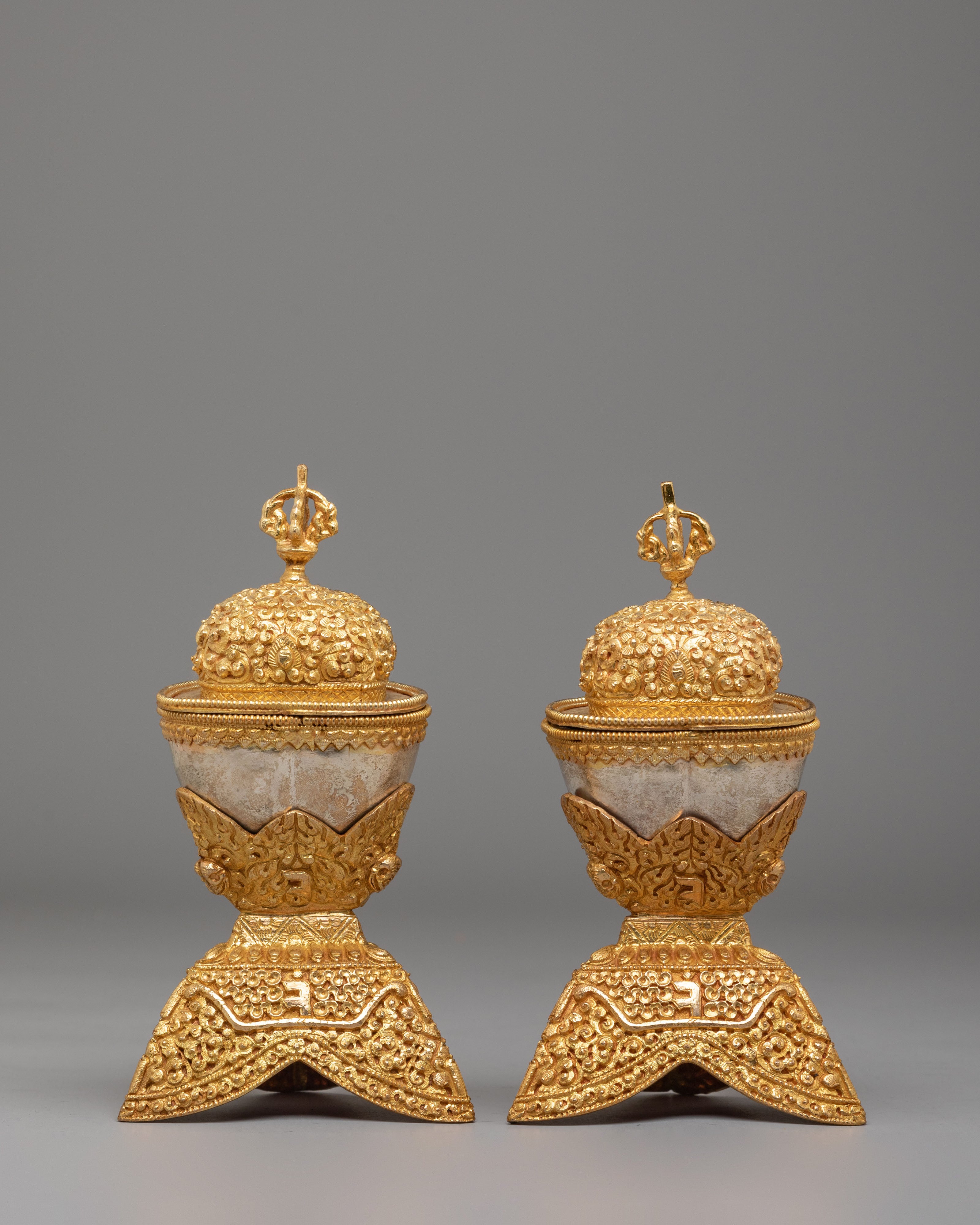 Kapala Ritual Skull Cup Set | Handcrafted Buddhist Kapala