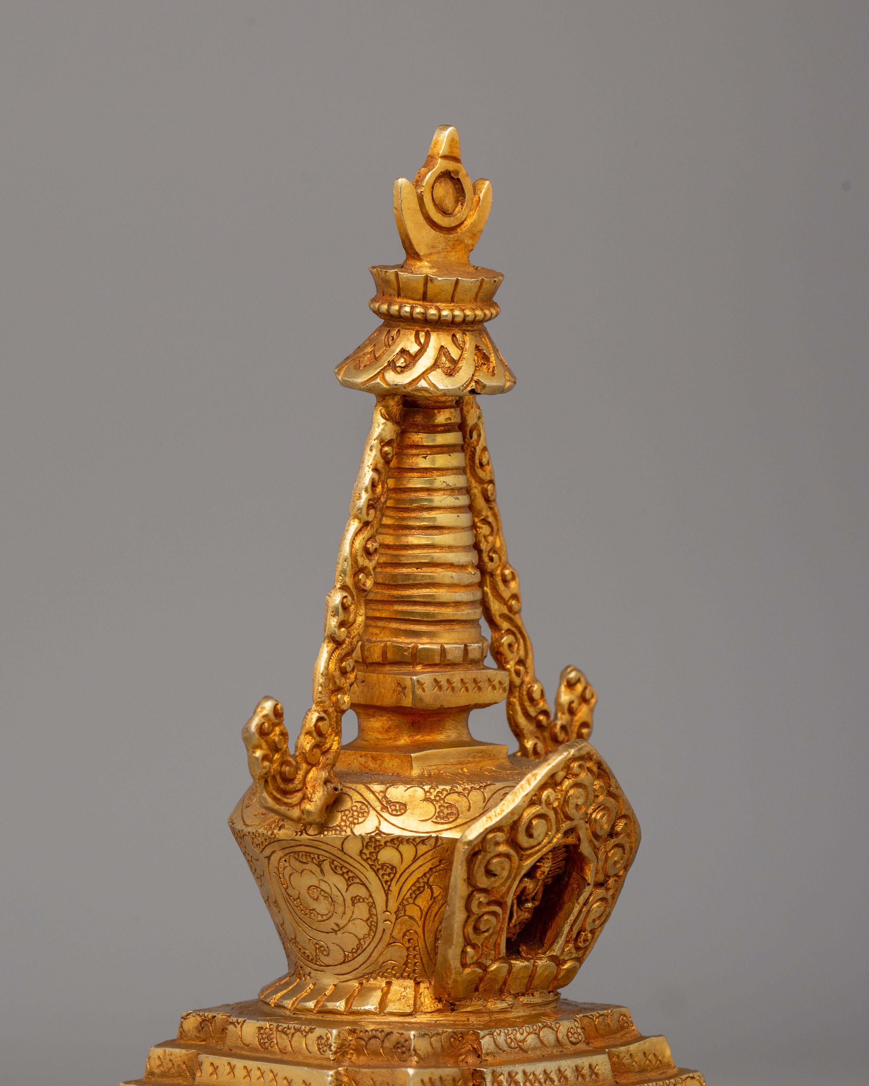 Great Miracles Stupa | Gold-Plated Copper Tibetan Art
