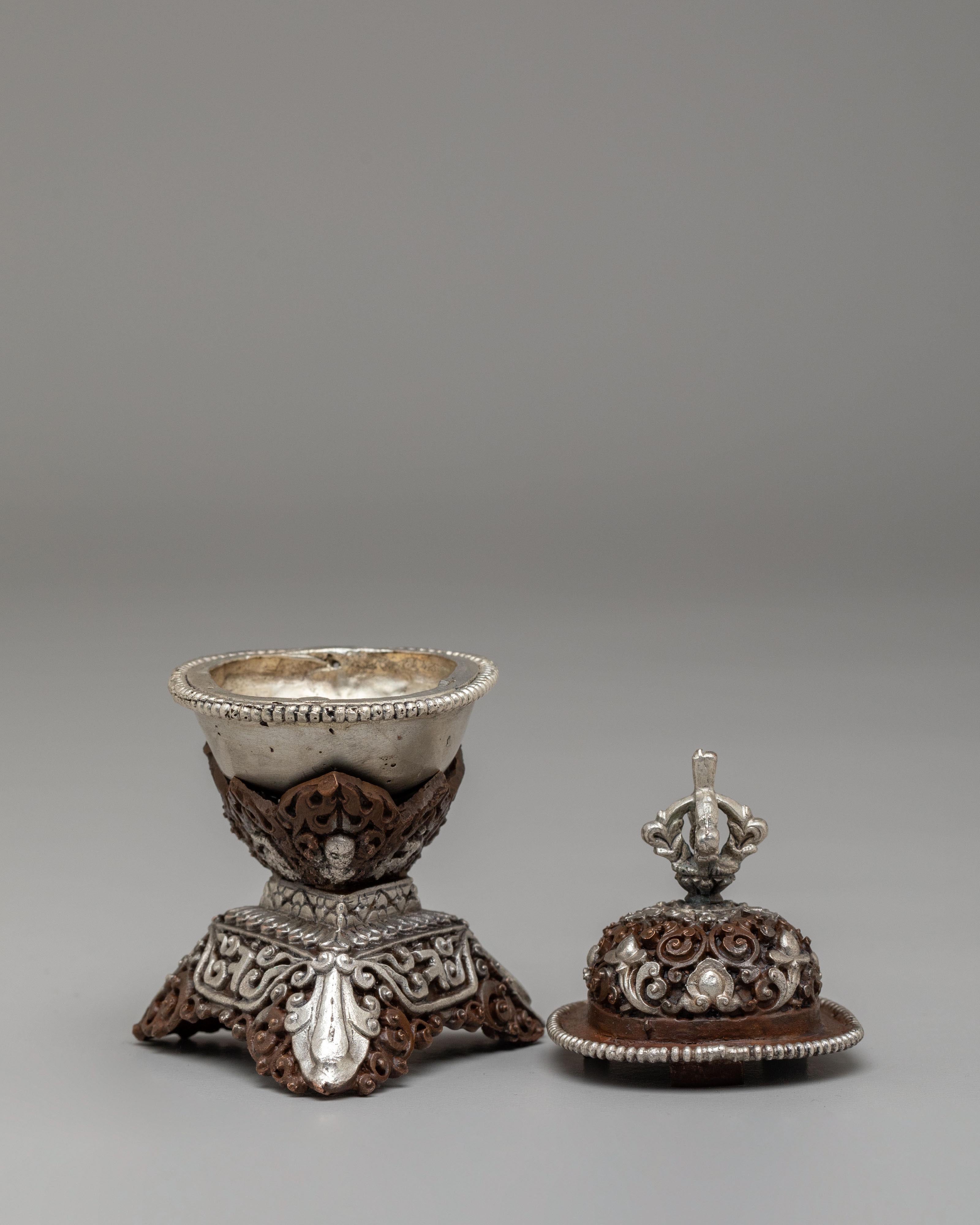 Tibetan Kapala Ritual Set | Sacred Offering Vessel for Tantric Ceremonies