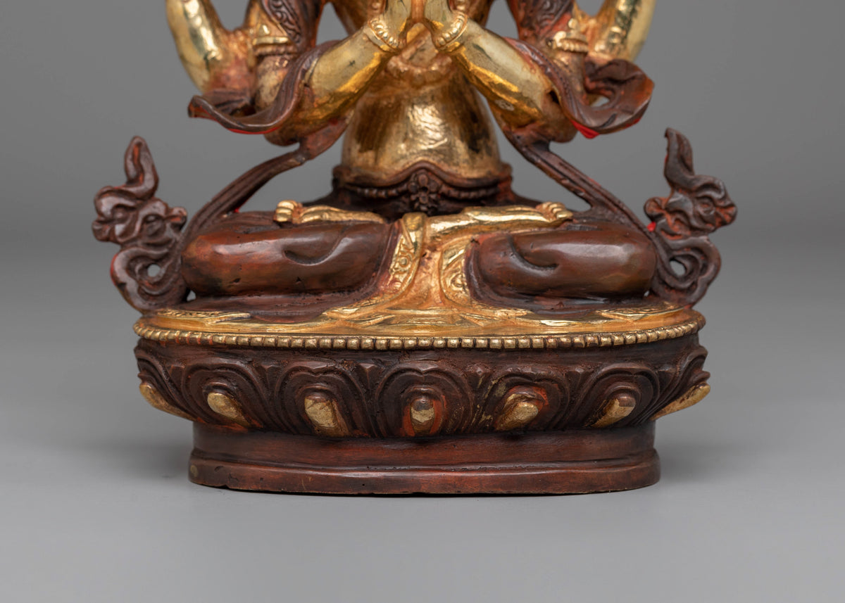 Chenrezig Handcrafted Tibetan Sculpture | Spiritual Decor for Meditation & Blessings