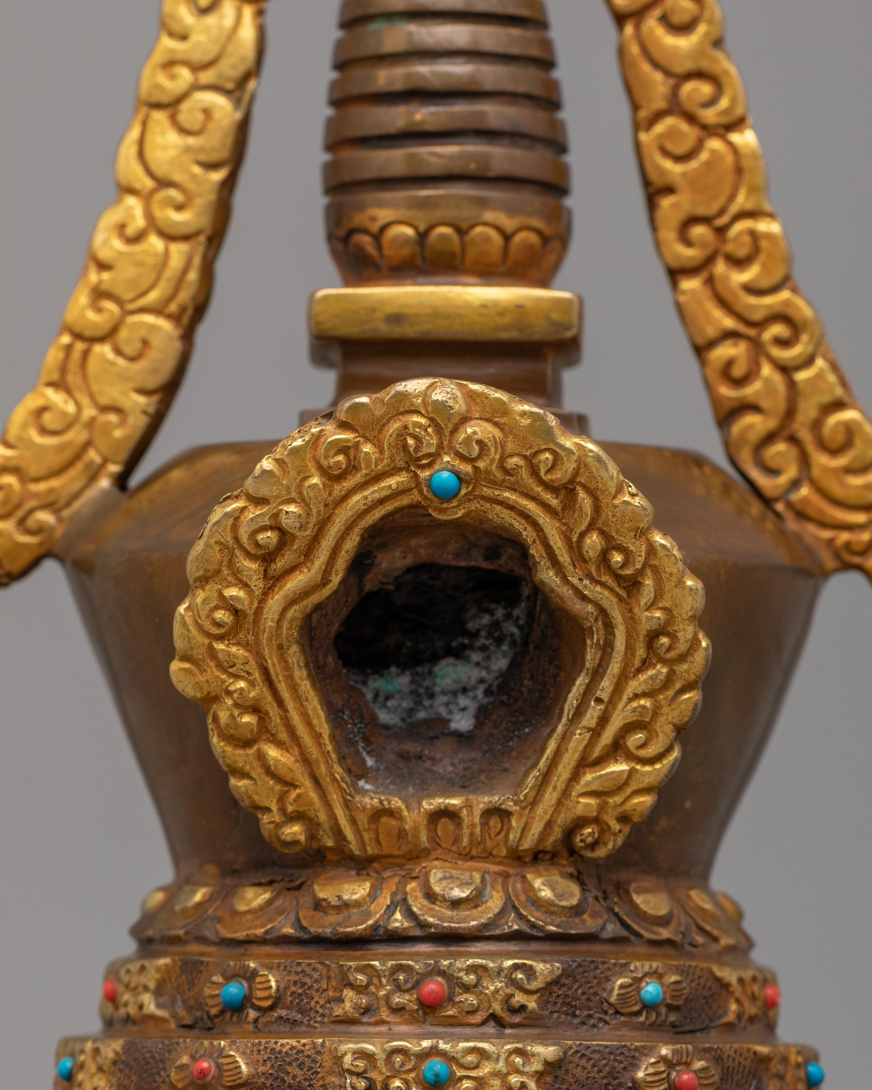 Handcrafted Lotus Blossom Stupa | Sacred Buddhist Decor