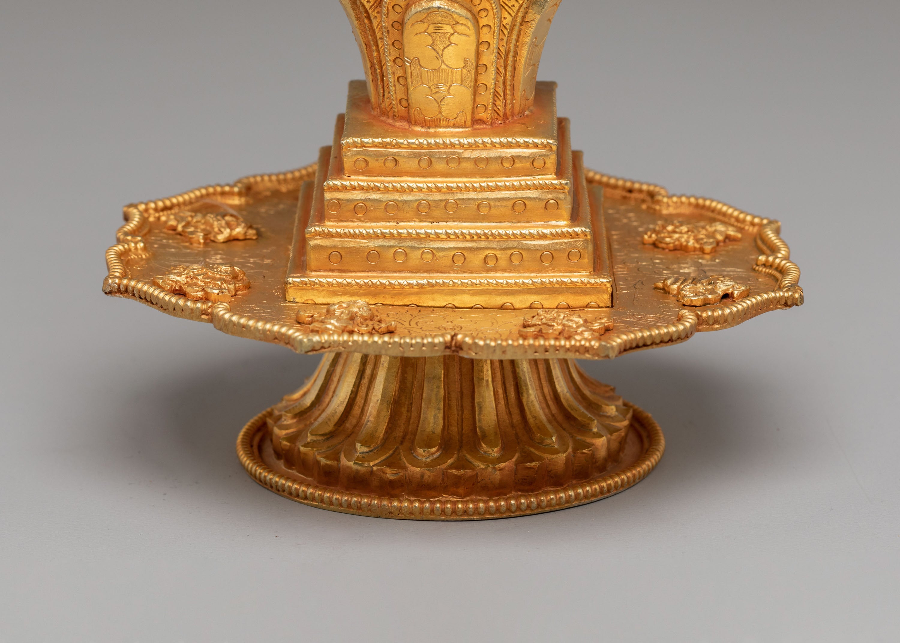 Handcrafted Ritual Torma | Copper Gold Plated Torma