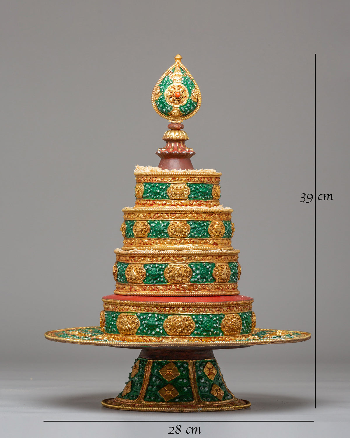 Buddhist Altar Mandala Offering Set | Gold Plated Ritual Artwork