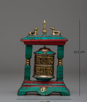 Handcrafted Prayer Wheel for Rituals | Spiritual Decor