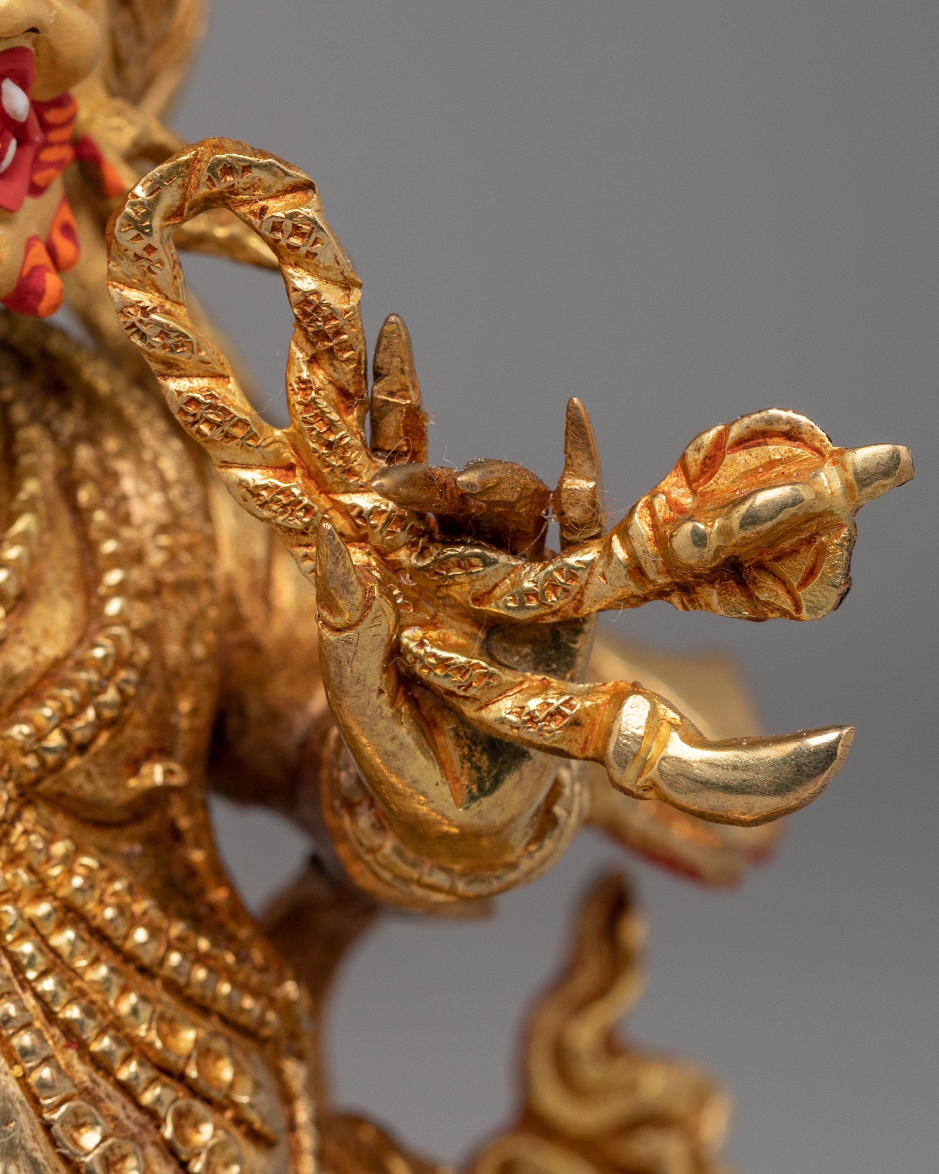 Traditional Vajrapani Sacred Sculpture | 24K Gold Plated Copper Buddhist Statue