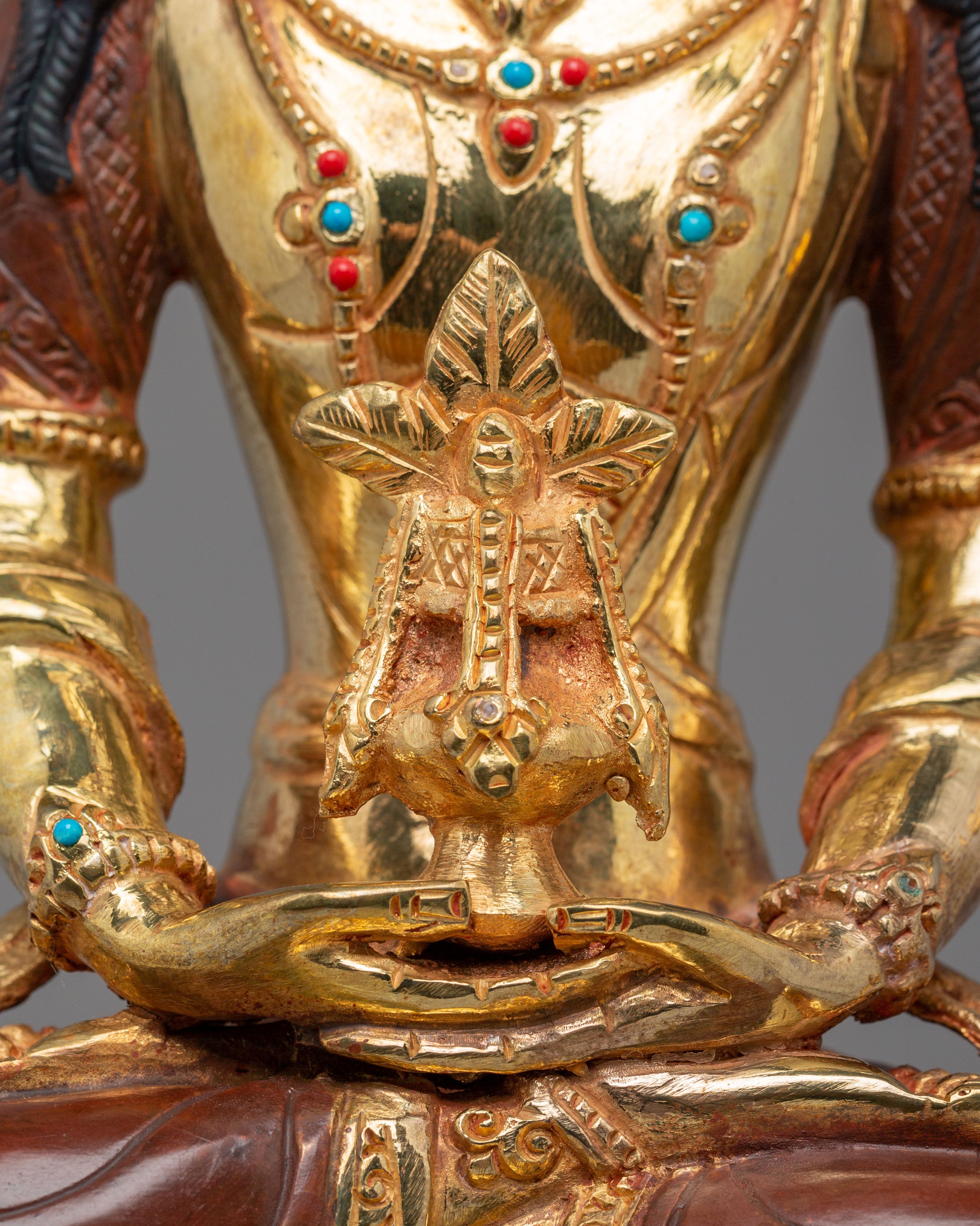 Tibetan Handmade Sculpture of Amitayus | Buddha of Infinite Life