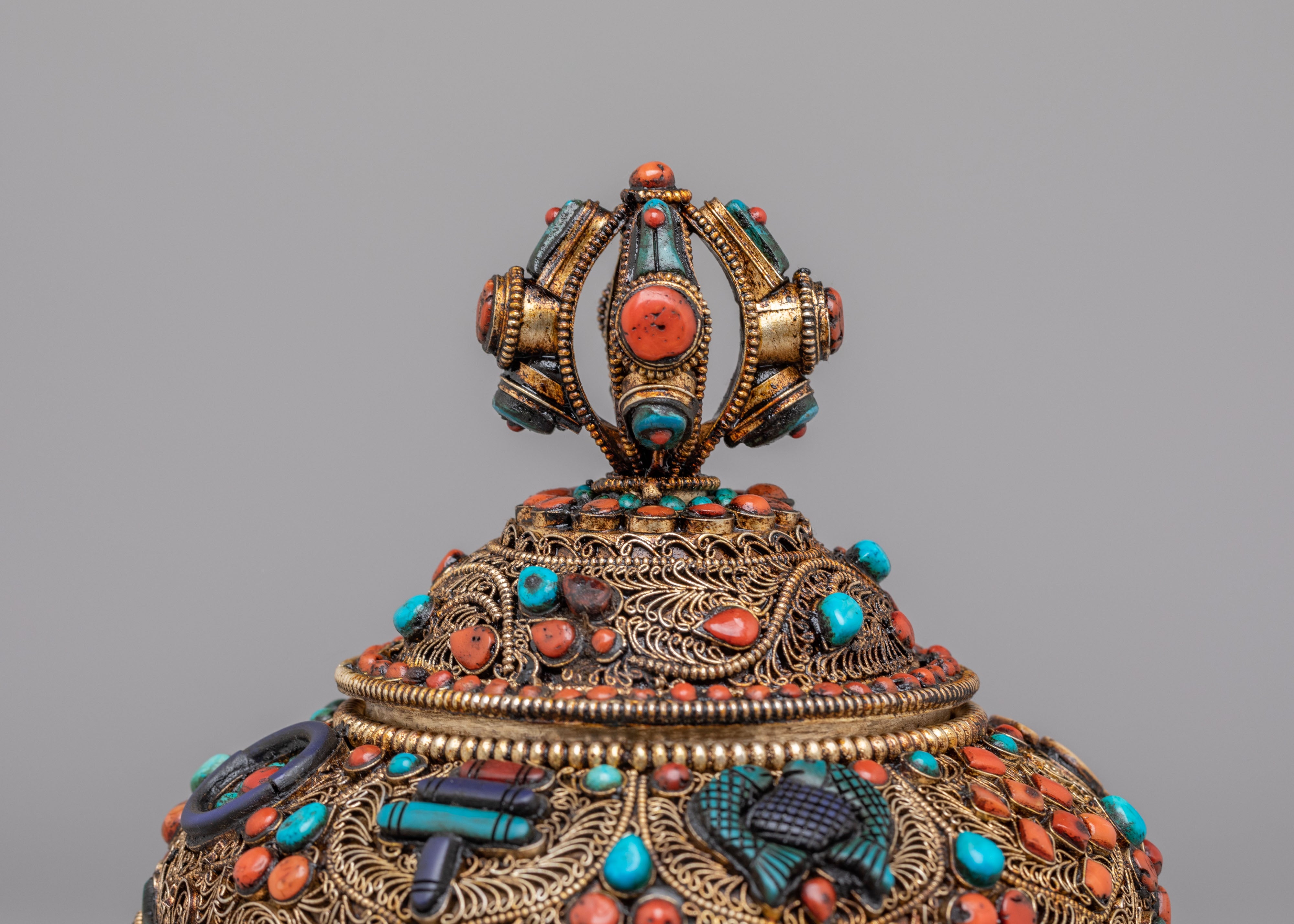 Buddhist Ceremonial Rice Pot Vessel | Spiritual Symbolism for Blessings