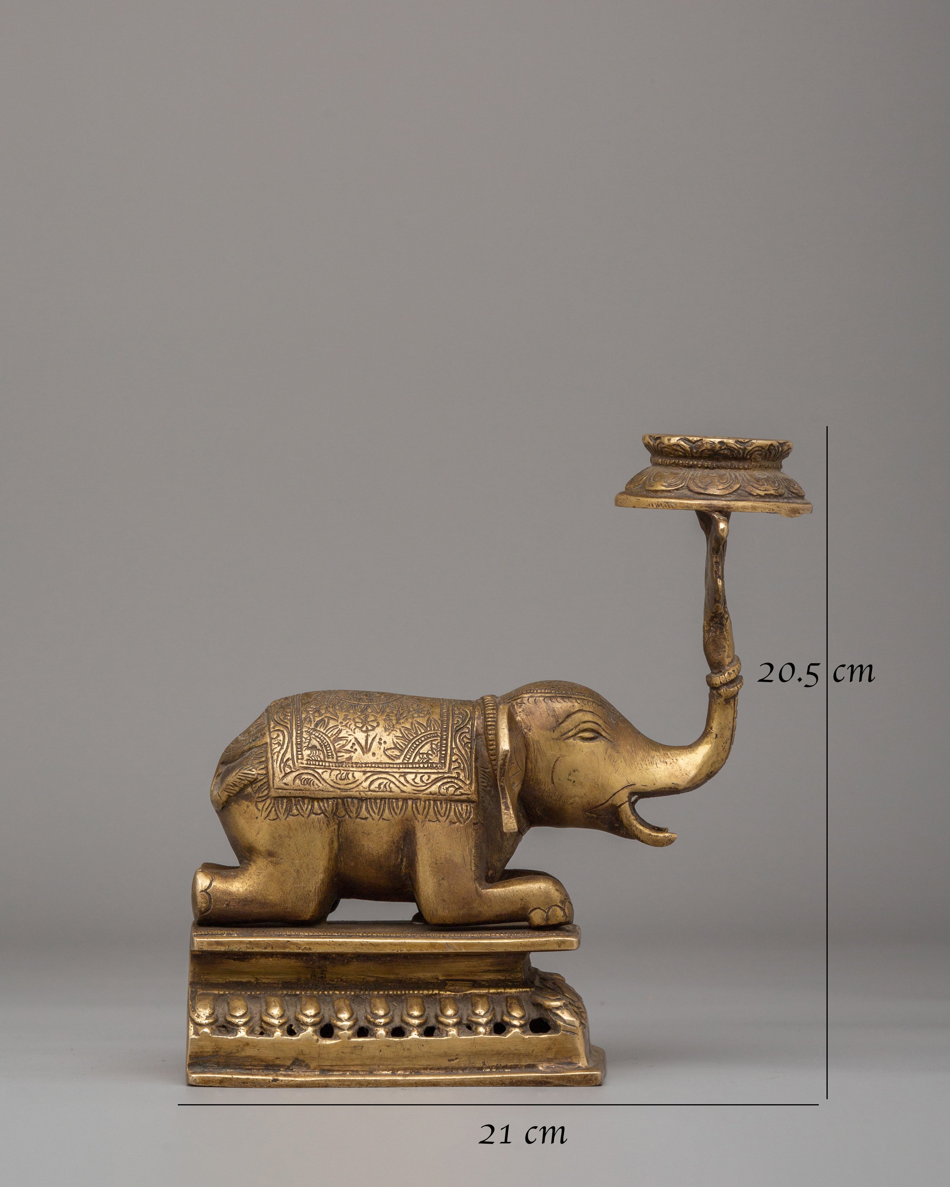 Brass Elephant Oil Lamp | Home Decor and Spiritual Practices