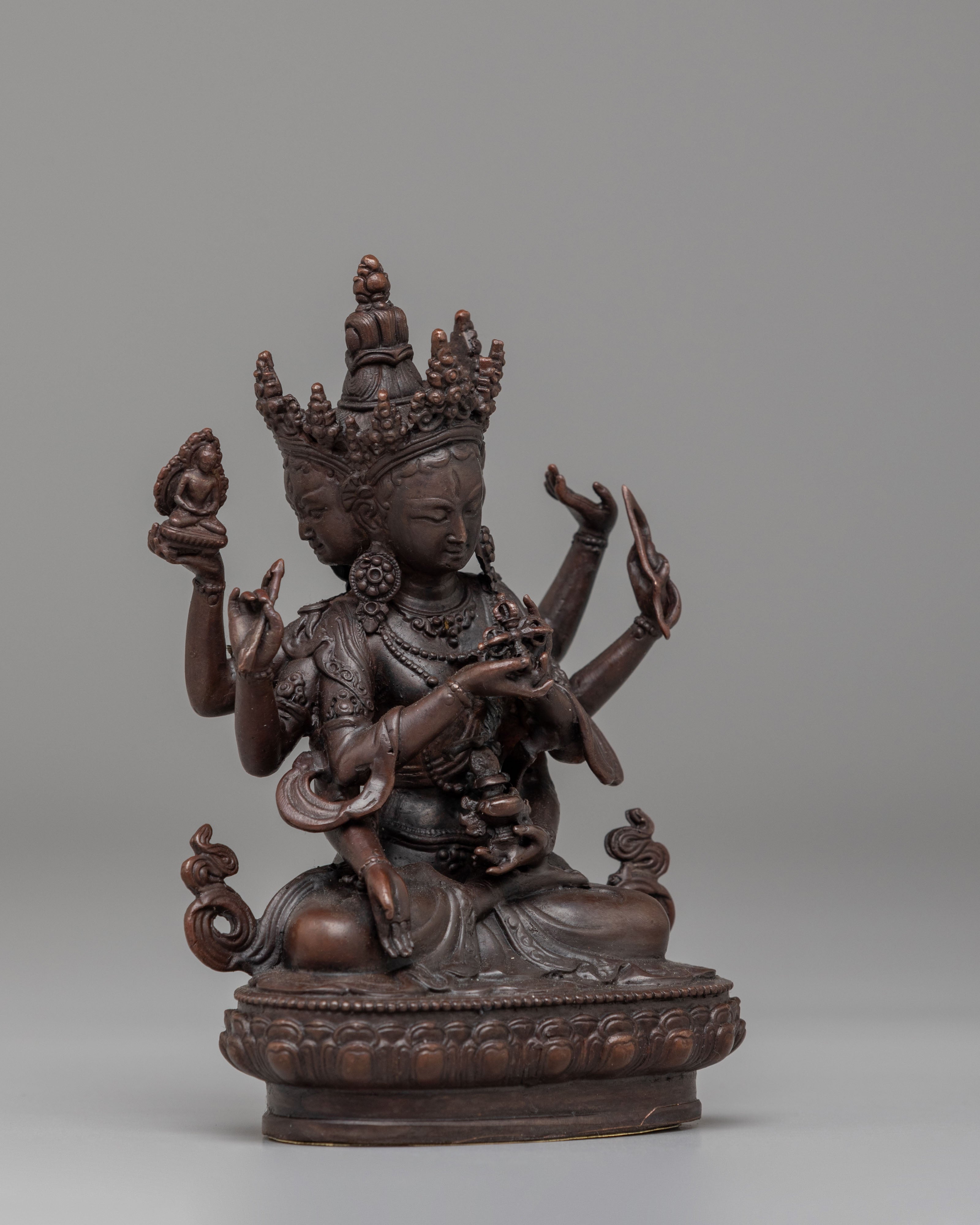 Traditional Namgyalma Deity Statue | Oxidized Copper Artwork