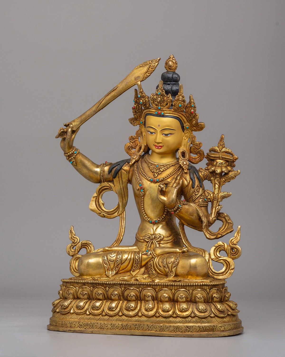 Manjushri Wisdom Buddha Sculpture | Handcrafted Statue