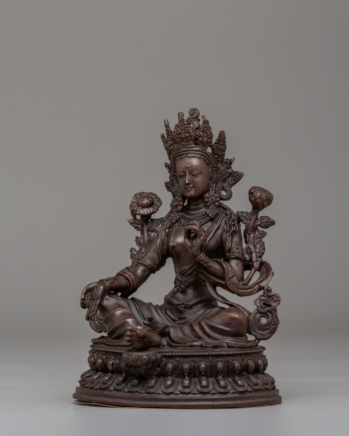 Handmade Green Tara Altar Statue | Spiritual Decor for Meditation &amp; Rituals