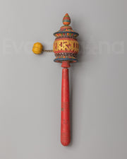 Handmade Wooden Buddhist Prayer Wheel | Tibetan Mantra Spinner