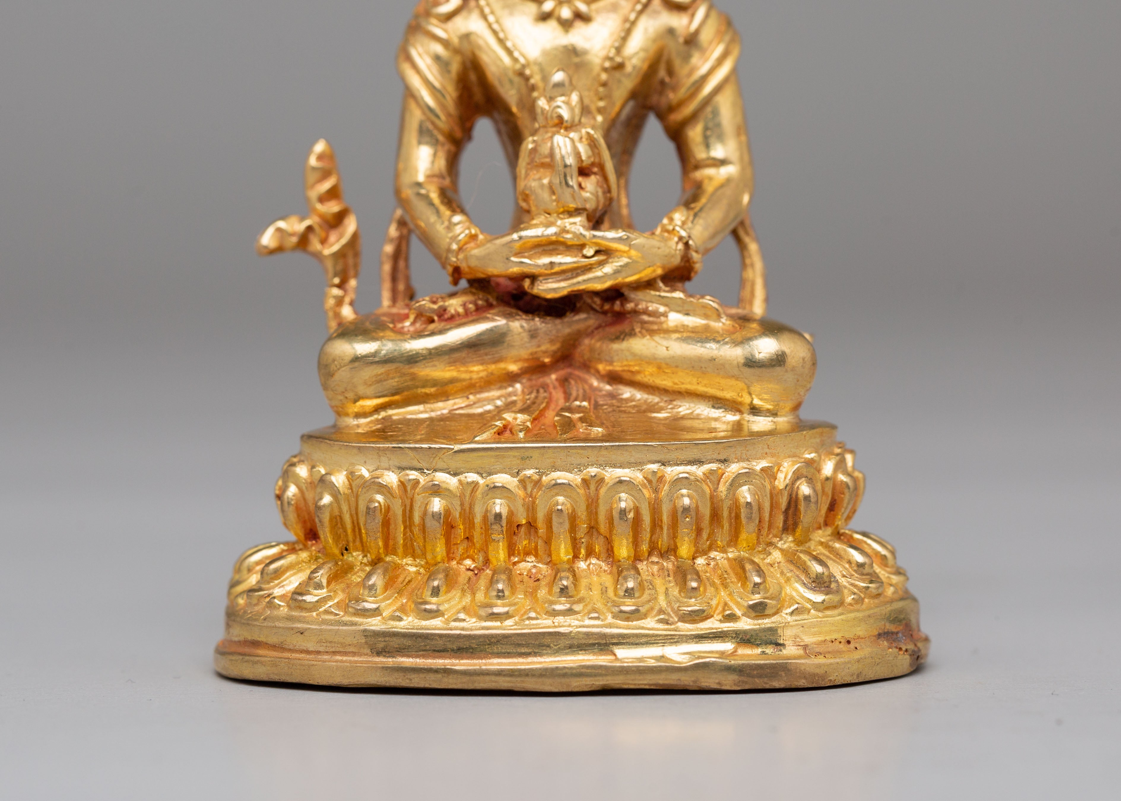 Sacred Amitayus Longevity Deity Statue | Mercury Gold Plated Copper