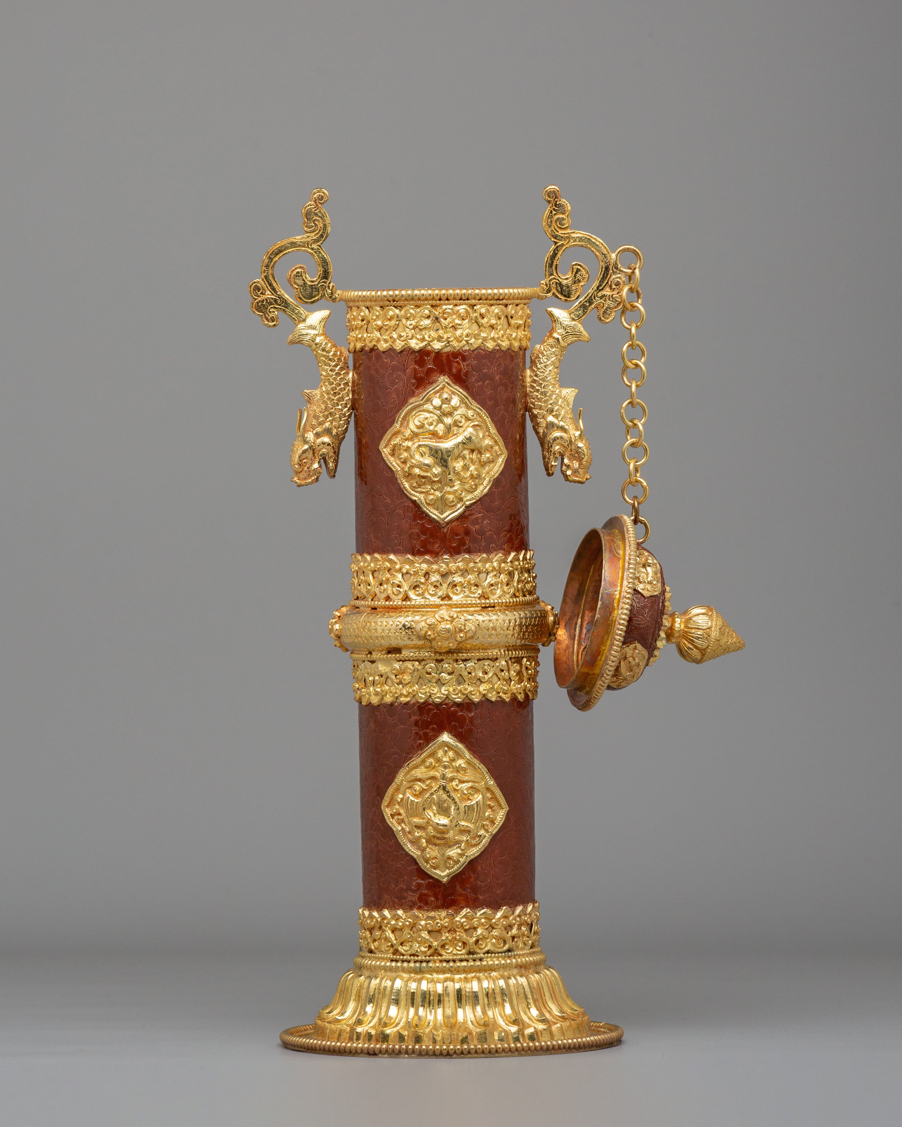 Handmade Incense Holder | Gold-Plated Copper Inense Holder for Altar