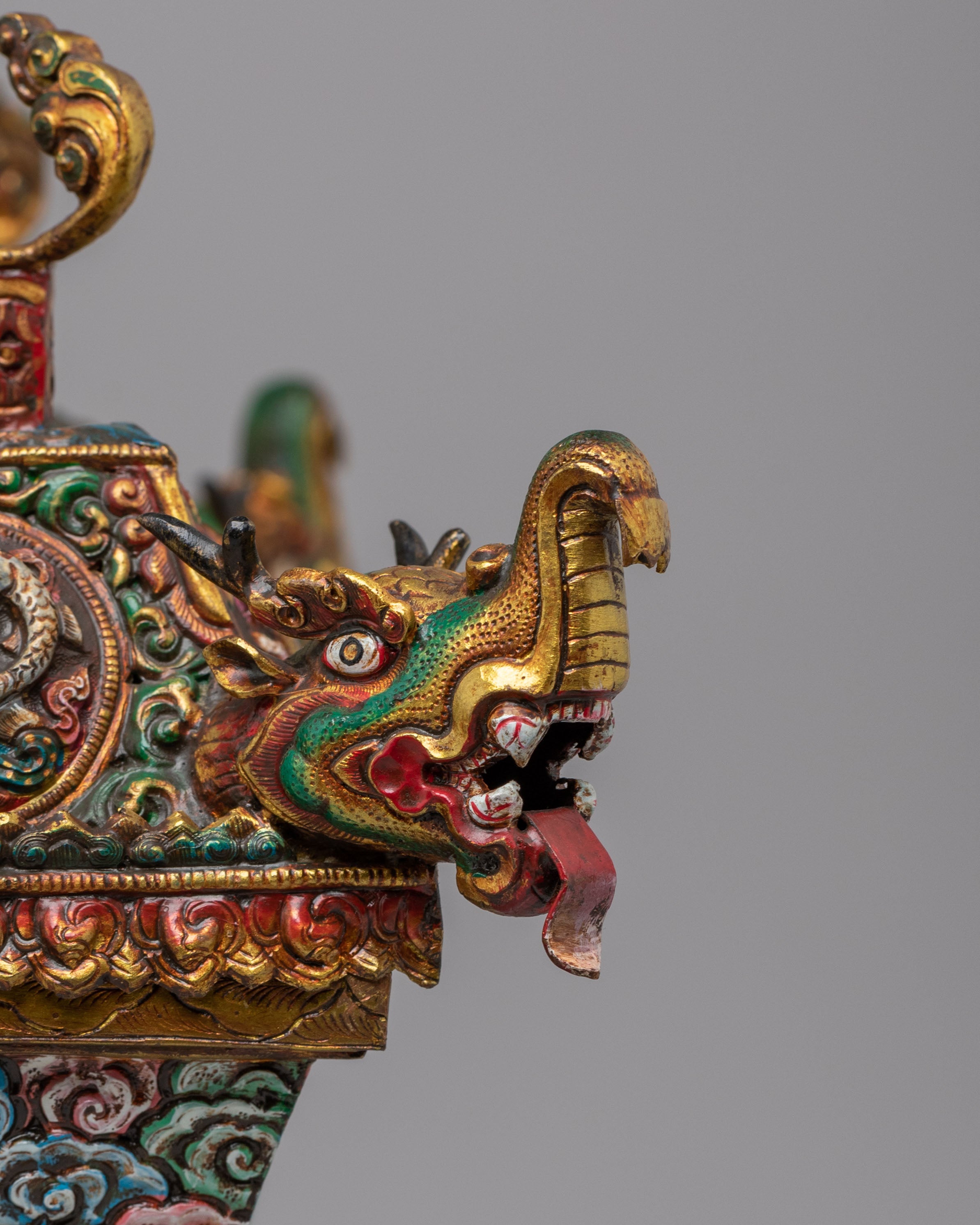 Handcrafted Ceremonial Incense Burner | Gold and Acrylic Color