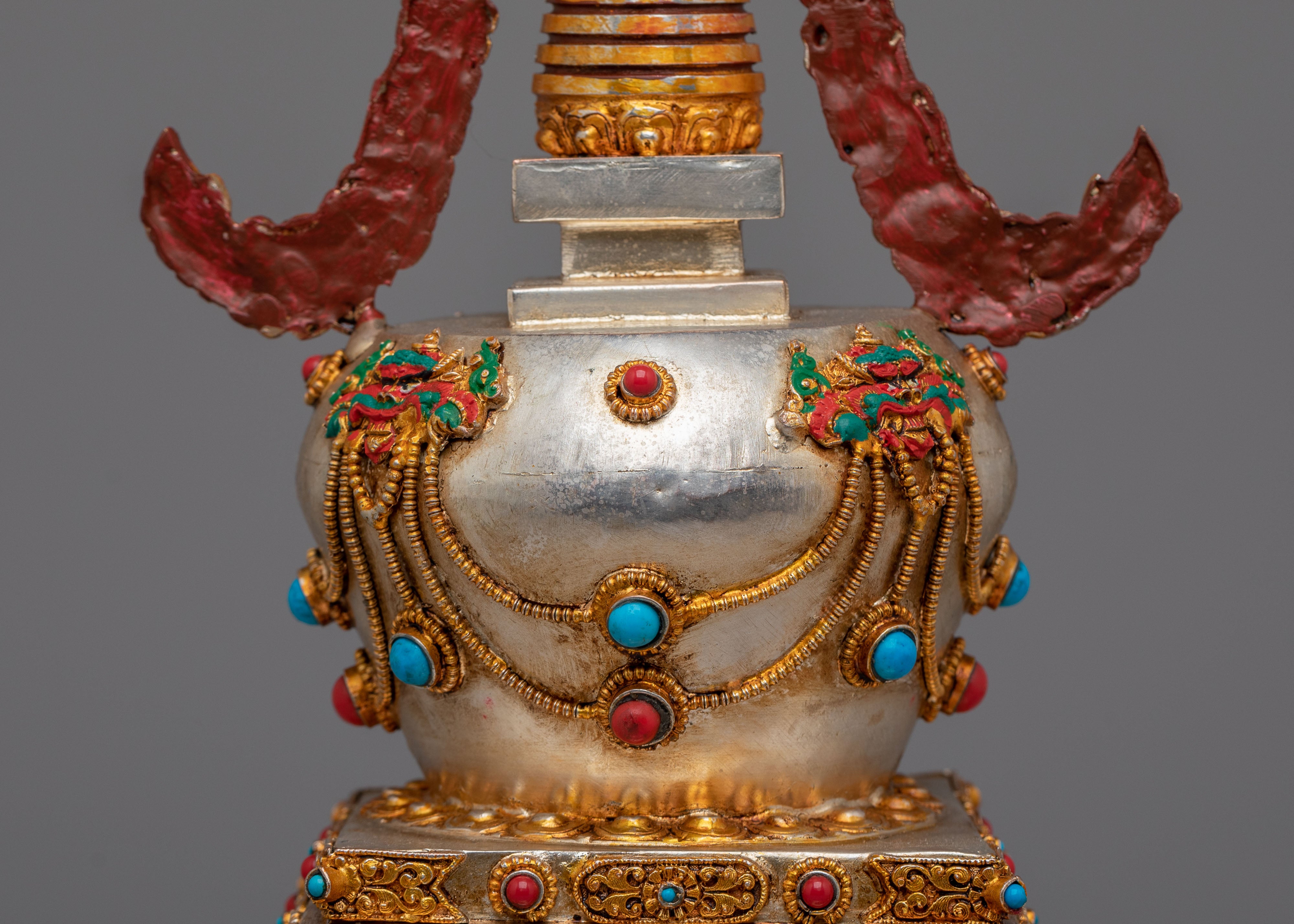 Jangchub Spiritual Stupa | Copper Body with Gold and Silver Plating