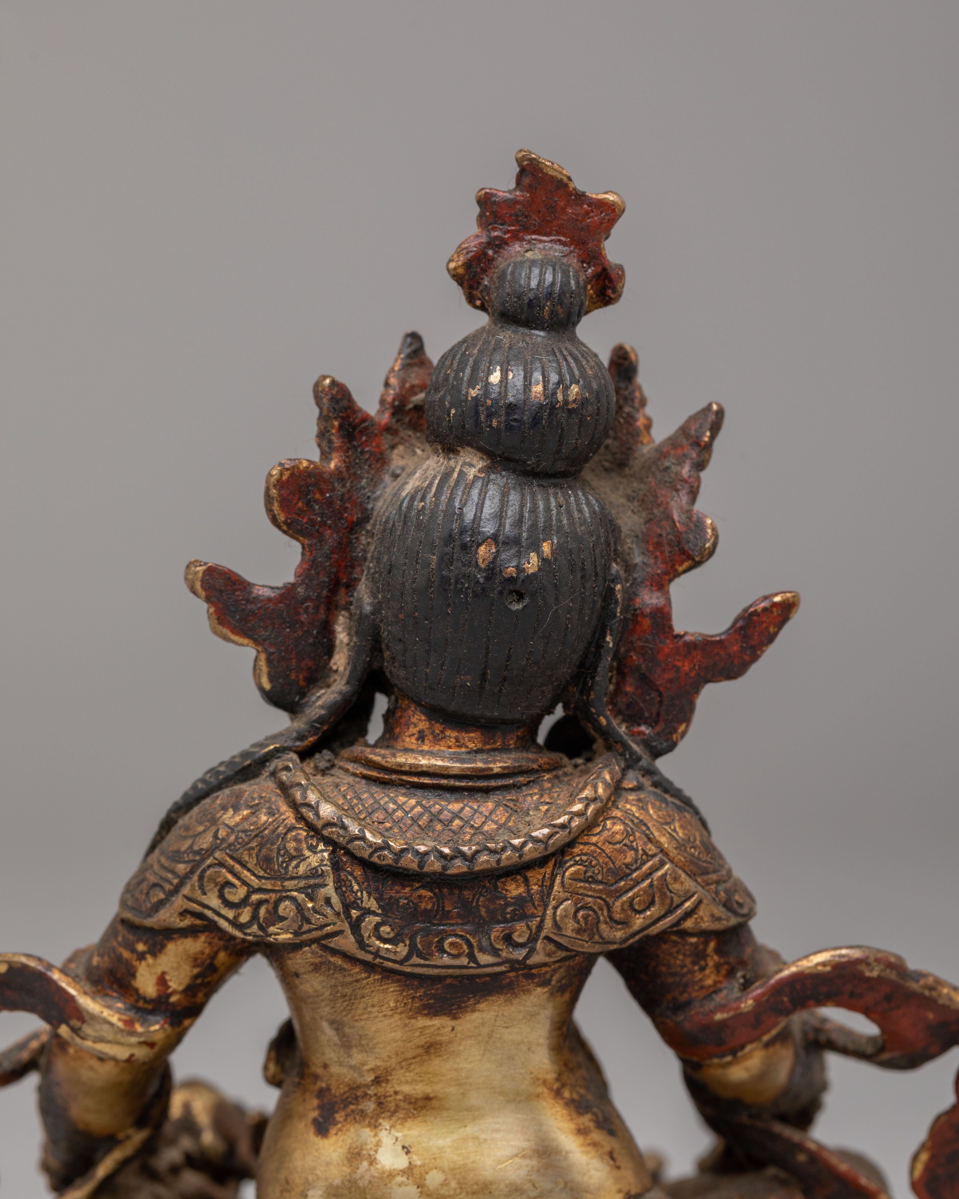 Spiritual Wealth Dzambhala Sculpture | Handcrafted Tibetan Deity Figurine