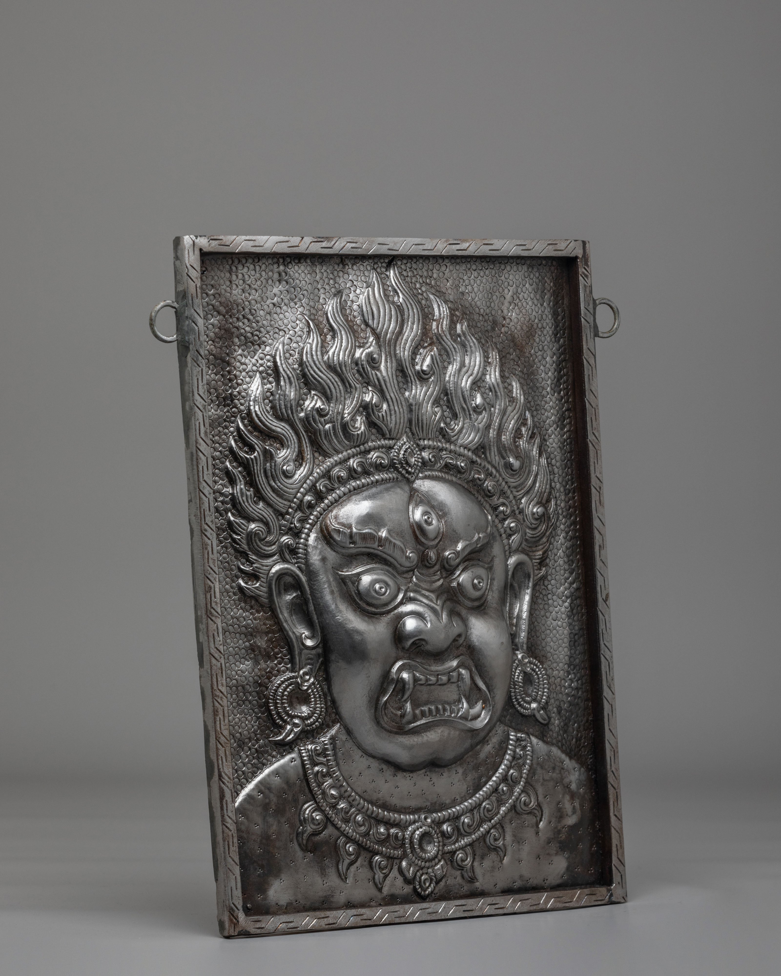 Sacred Himalayan Mahakala Wall Hanging | Buddhist Protector Deity