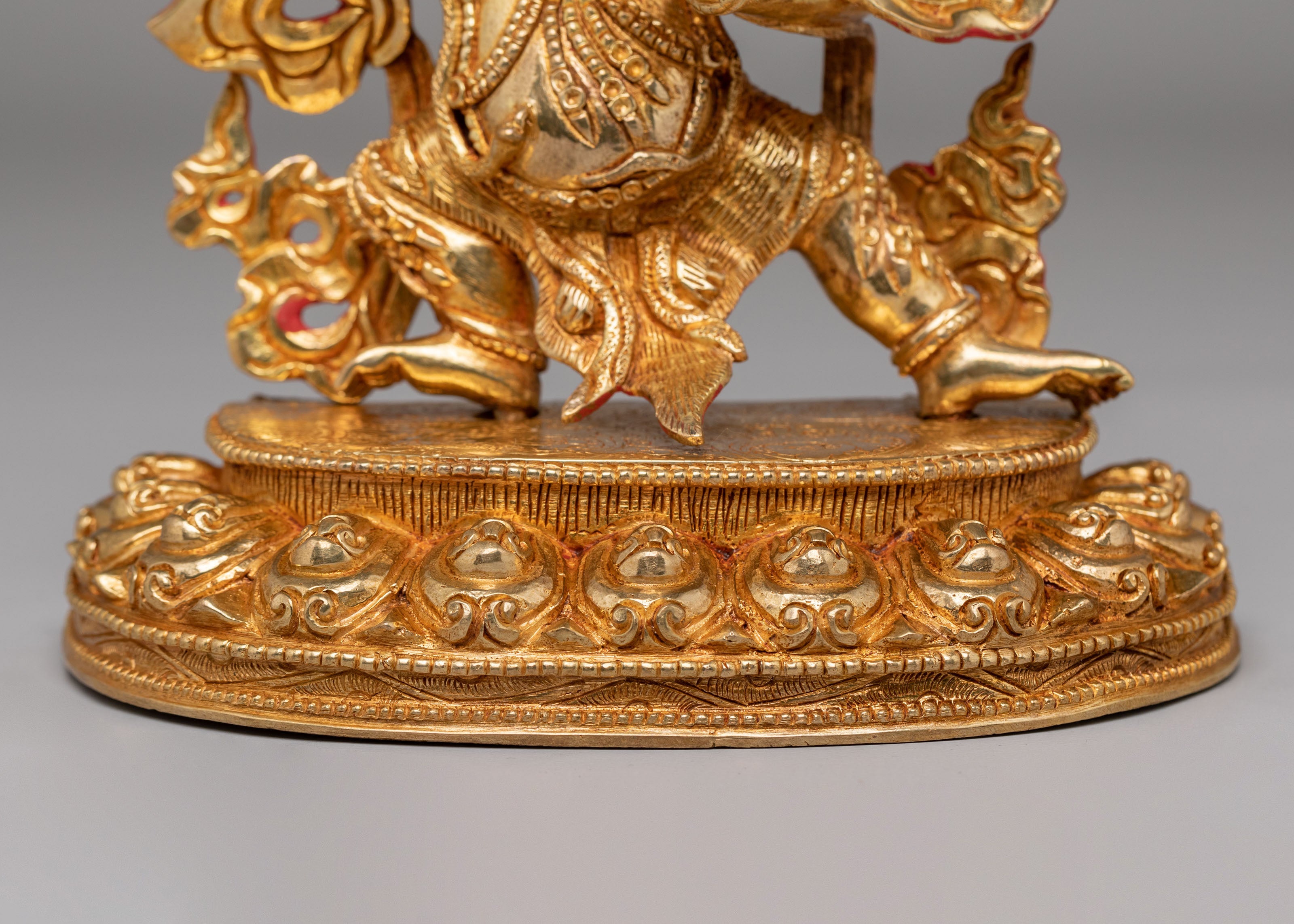 Traditional Vajrapani Sacred Sculpture | 24K Gold Plated Copper Buddhist Statue