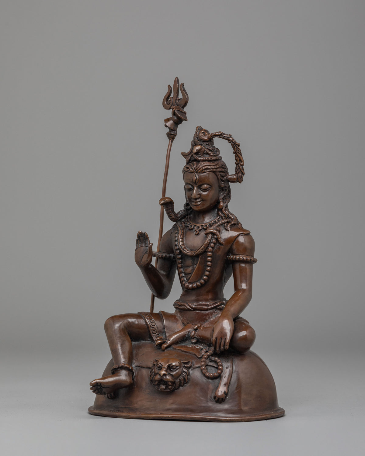 Spiritual Hindu Deity Shiva Statue | Oxidized Copper Body with Intricate Details