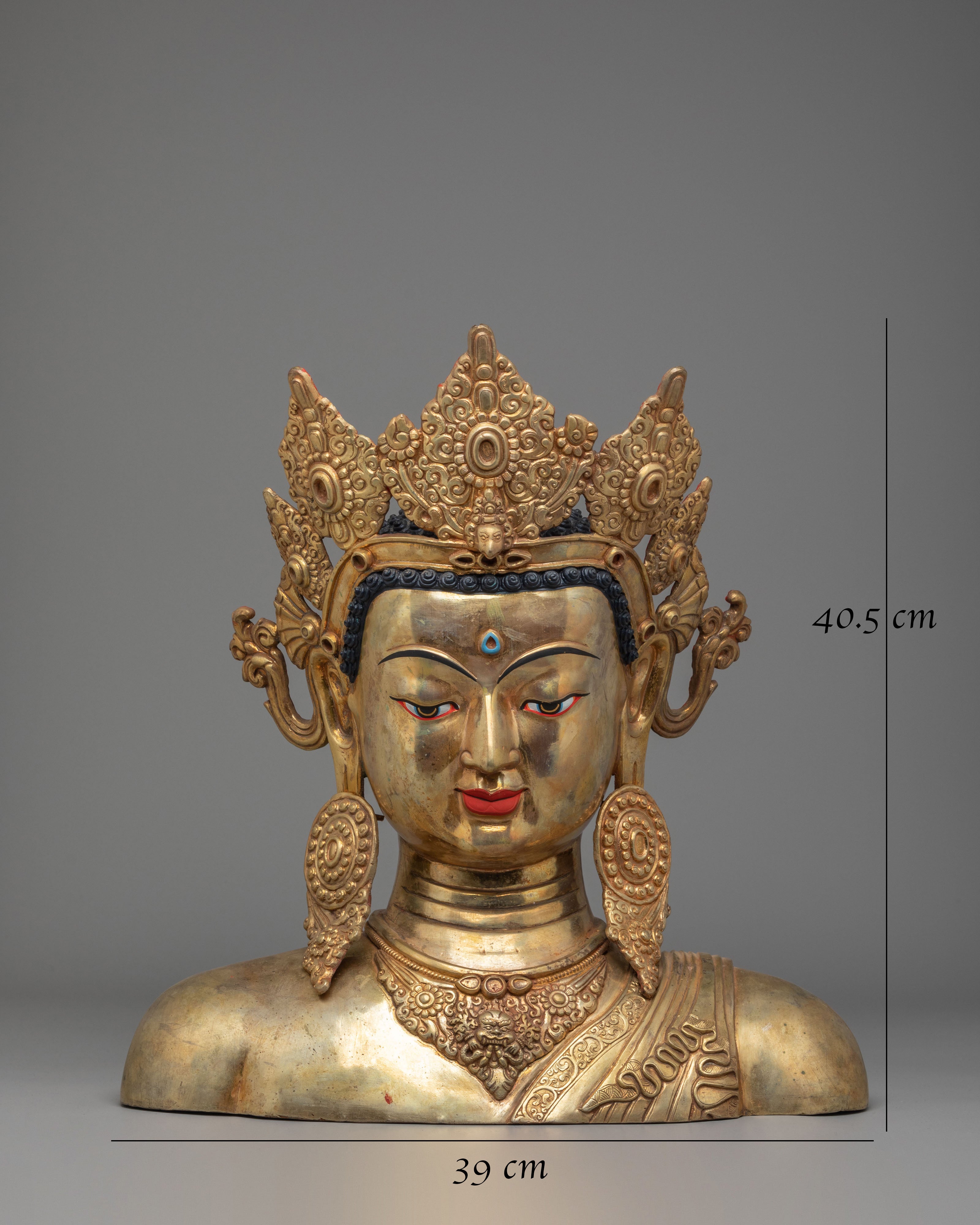 Crowned Buddha Head Altar Decor | Spiritual Decor
