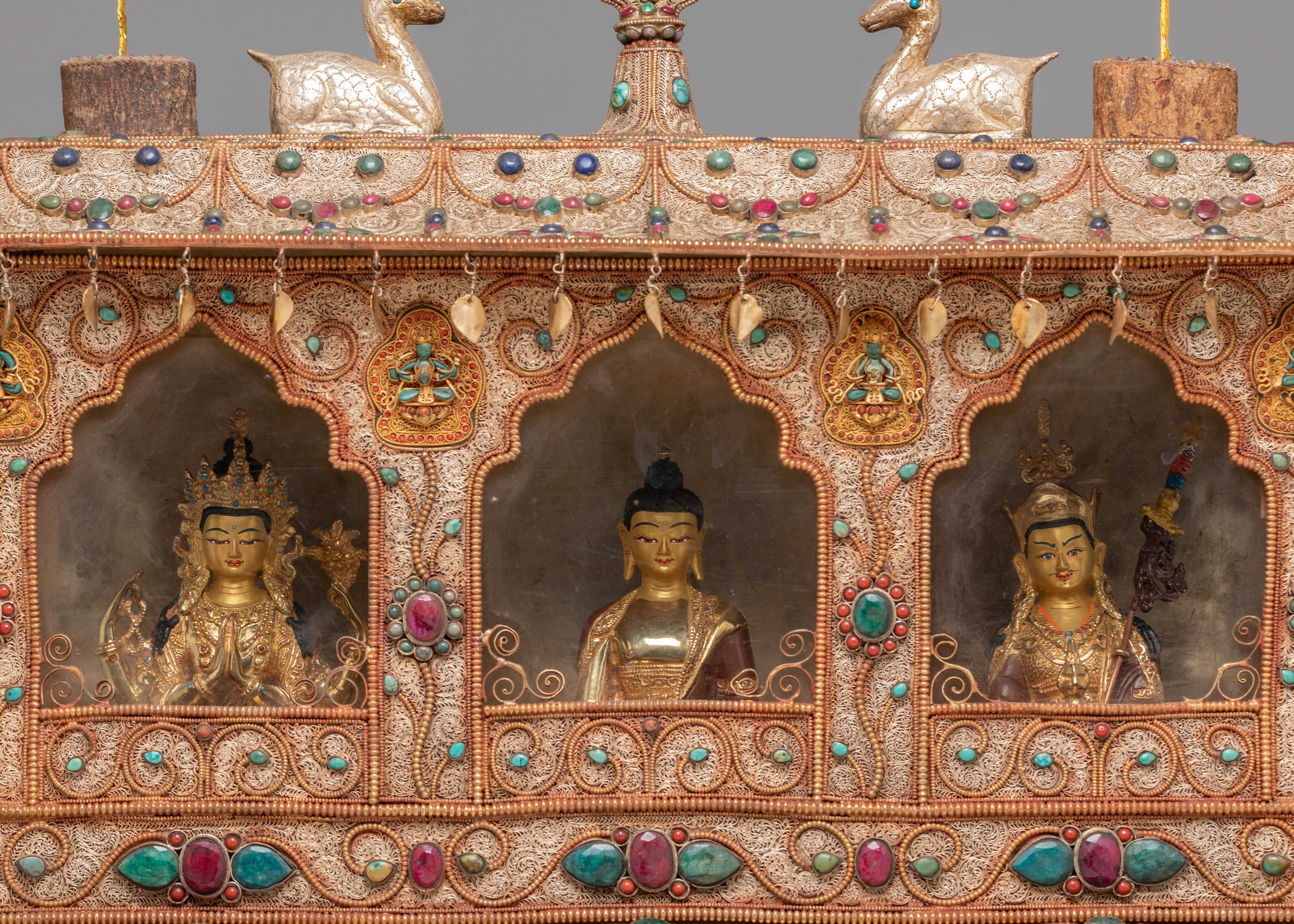 Handmade Altar Box With Statue | Tibetan Shrine for Meditation & Spiritual Practice