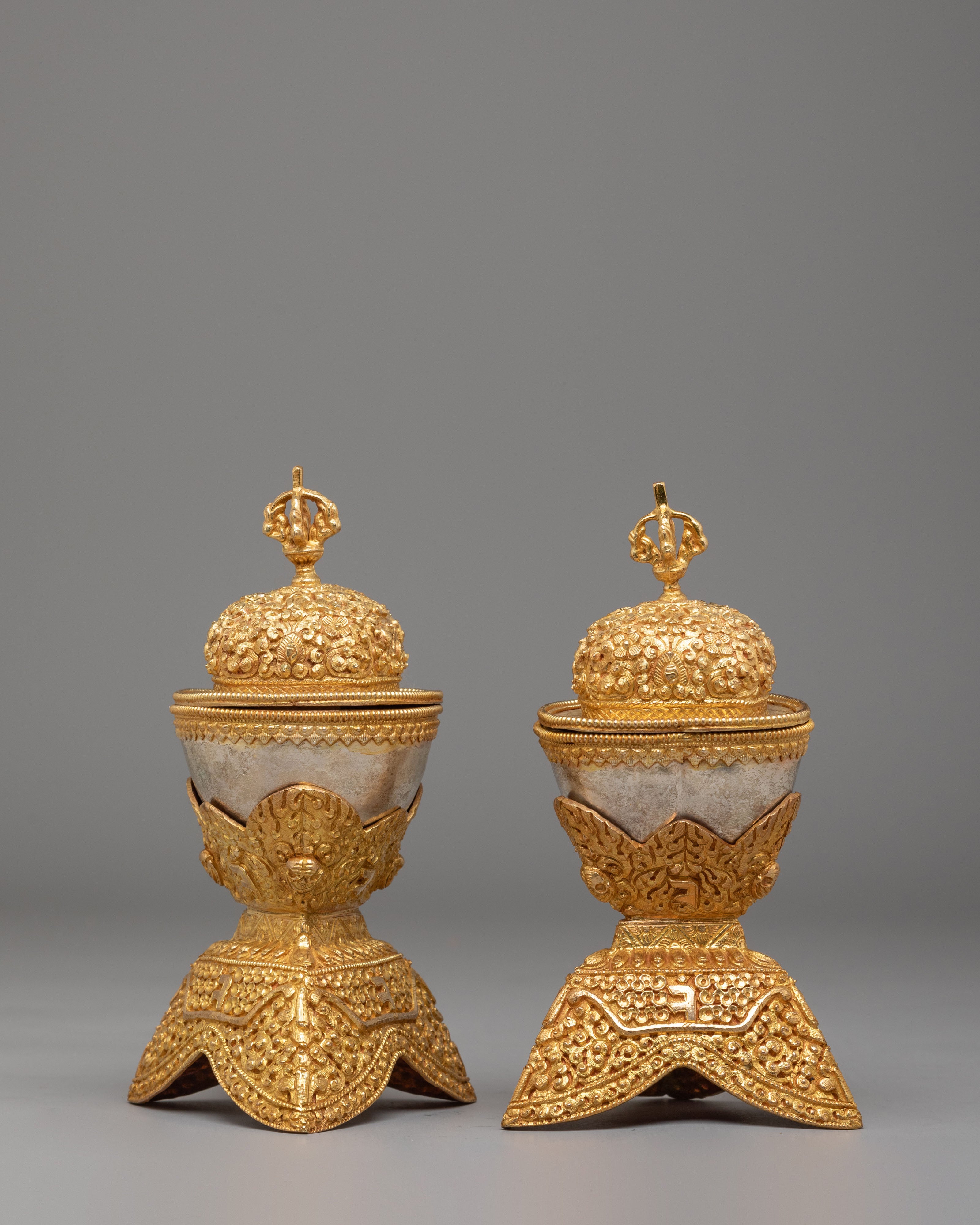 Kapala Ritual Skull Cup Set | Handcrafted Buddhist Kapala
