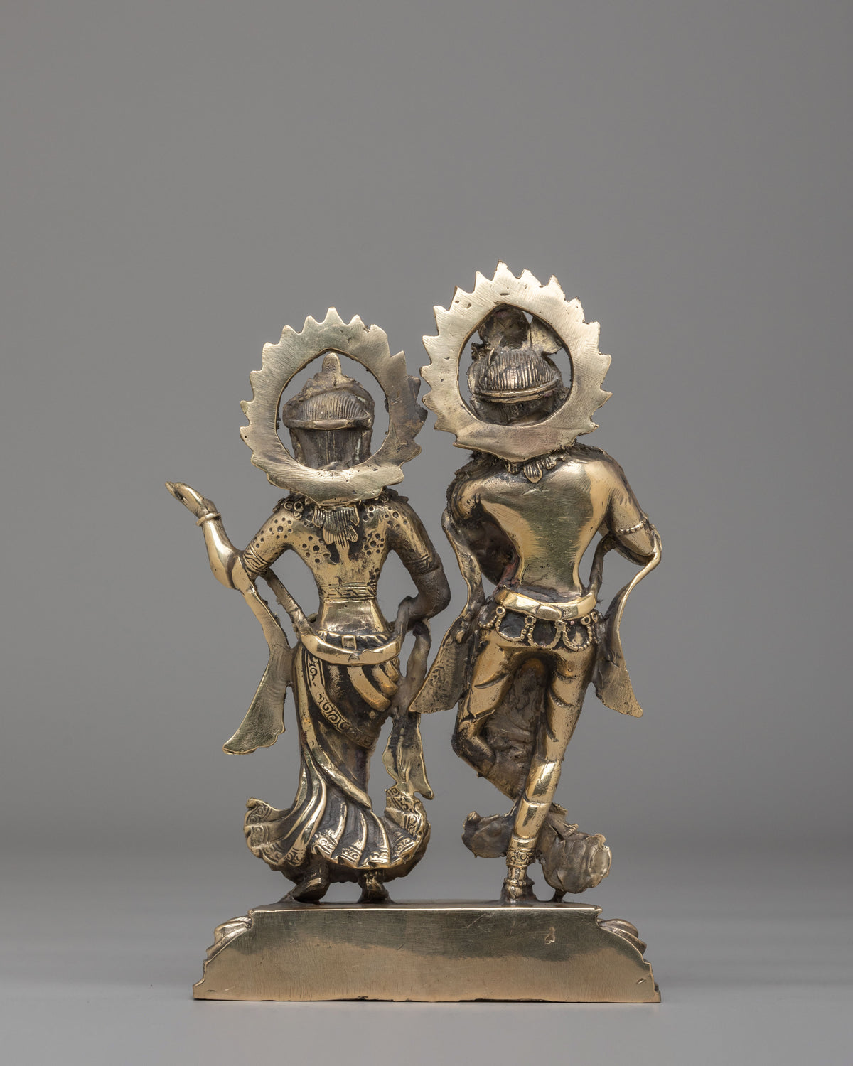 Spiritual Krishna And Radha Statue | Brass Hindu Deity Sculpture