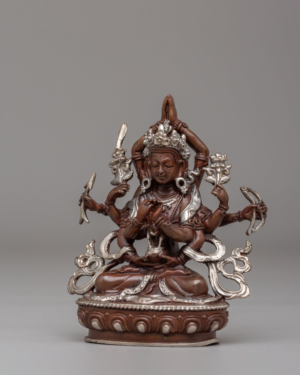 Handcrafted Tibetan Namasangiti Statue | Oxidized Copper Body with Silver Plating