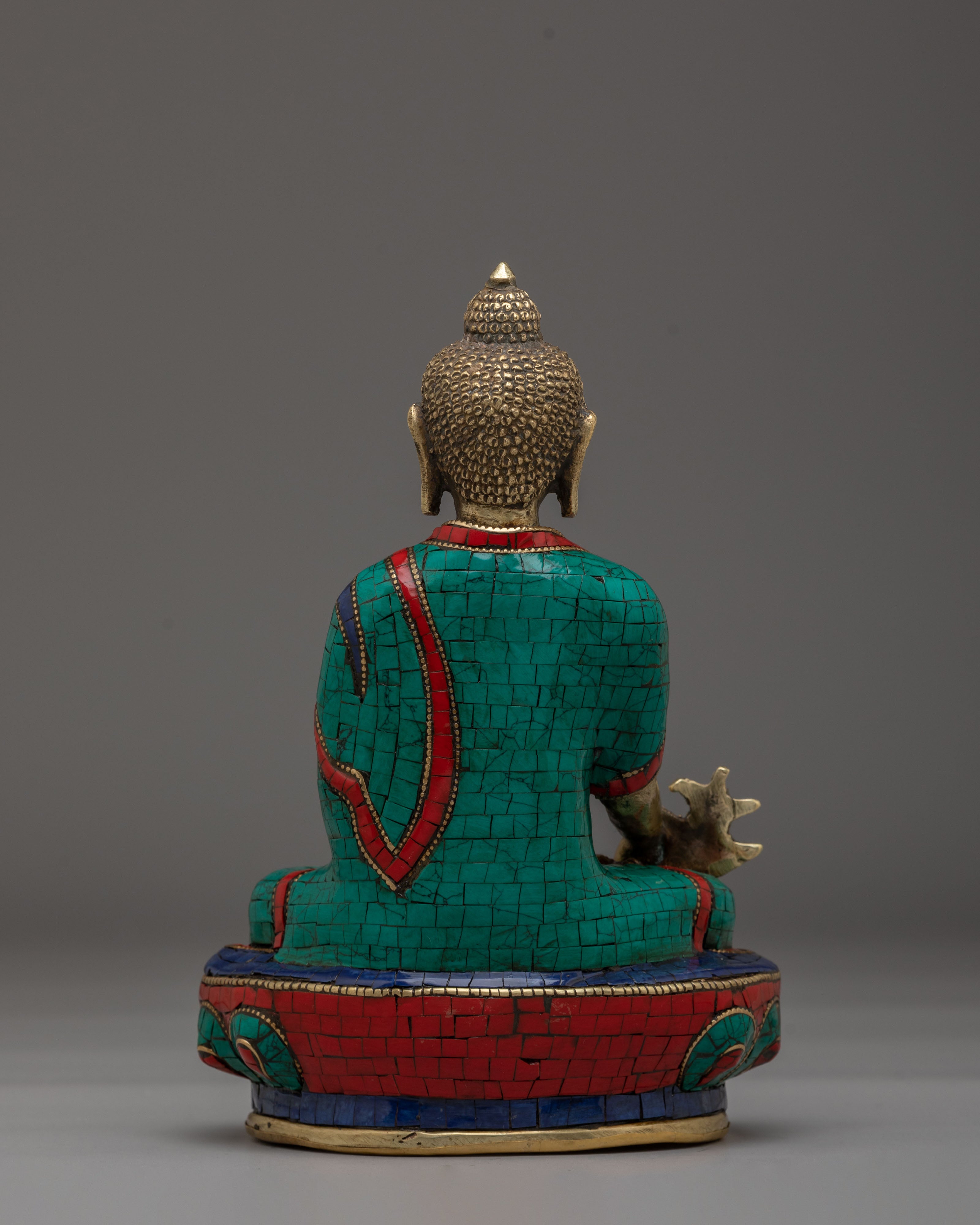 Medicine Buddha Statue With Healing Nectar | Handcrafted Tibetan Sculpture