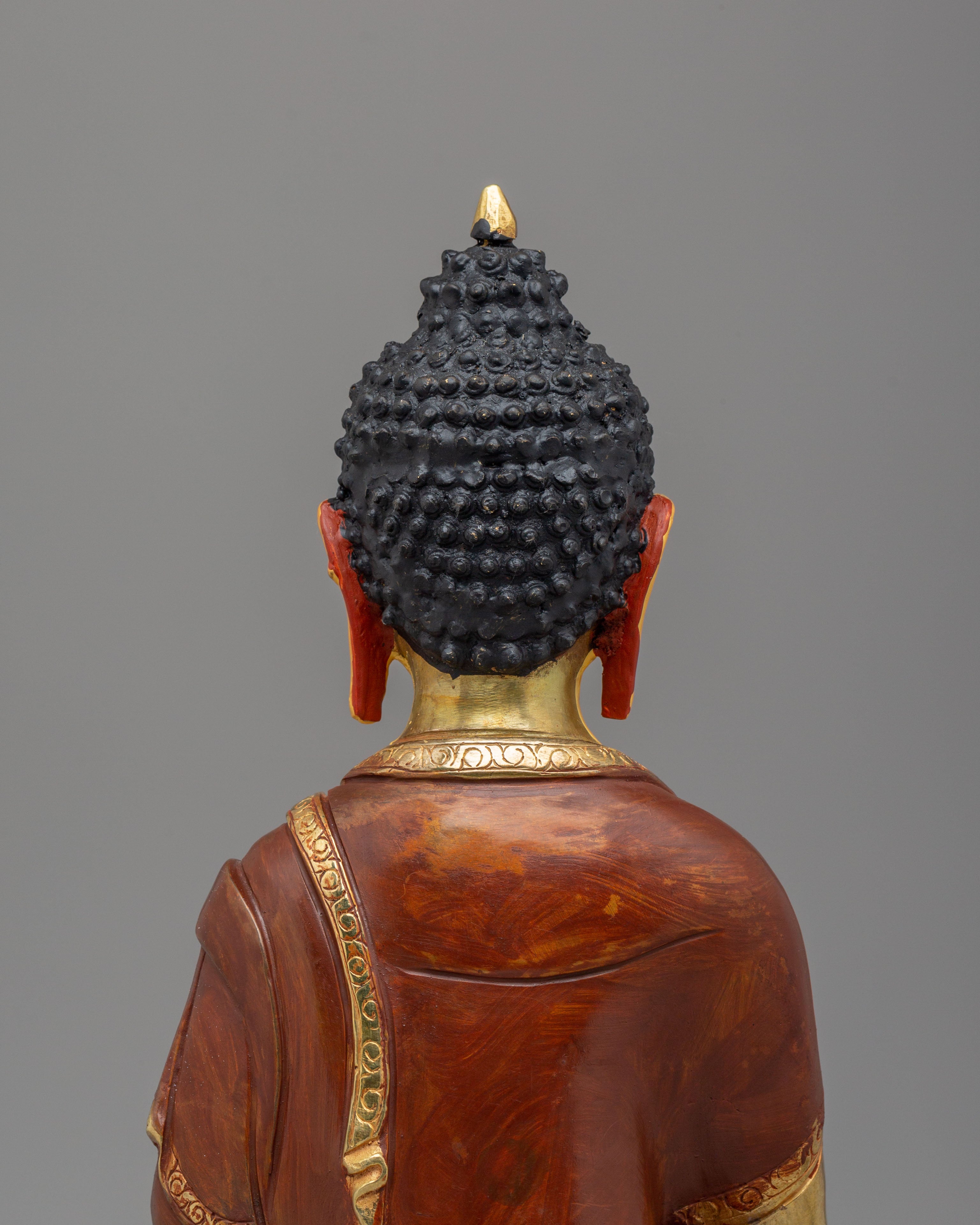 Sacred Tibetan Shakyamuni Buddha Sculpture | Gold Plated Meditation Altar Decor