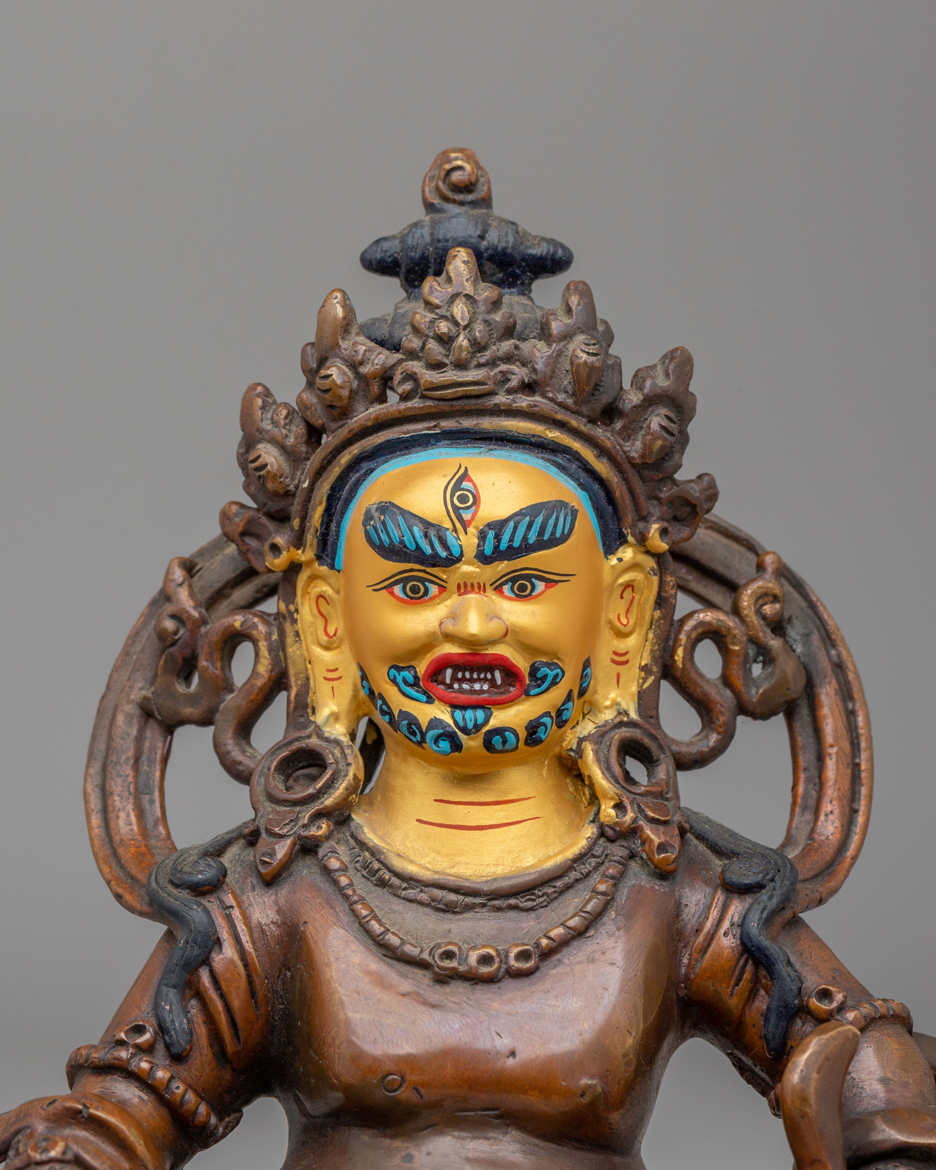 Buddhist Dzambhala with Consort Sculpture | Wealth Deity Statue
