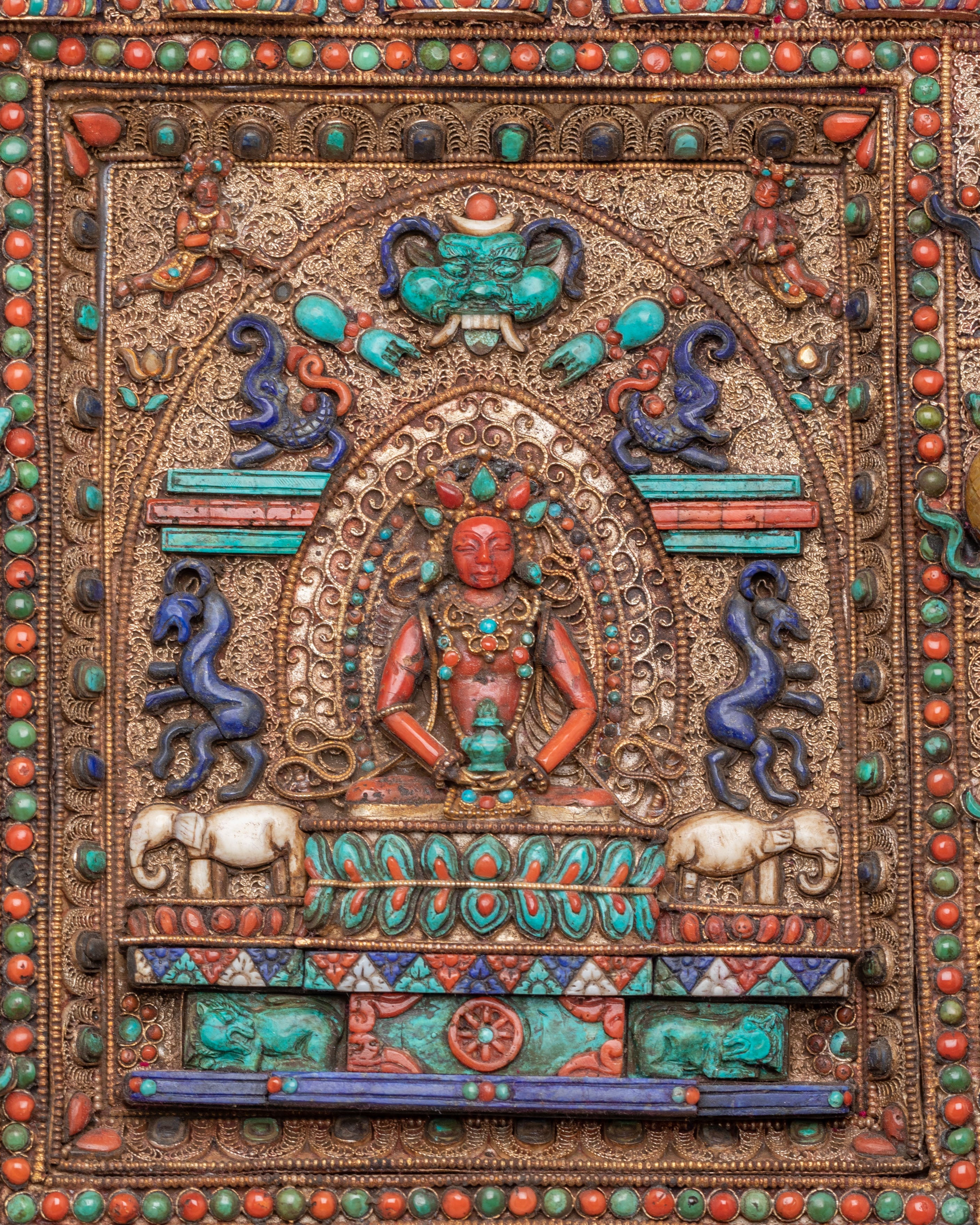 Exclusive Himalayan Metal Thangka | Exclusive Silver and Gemstone Metal Thangka