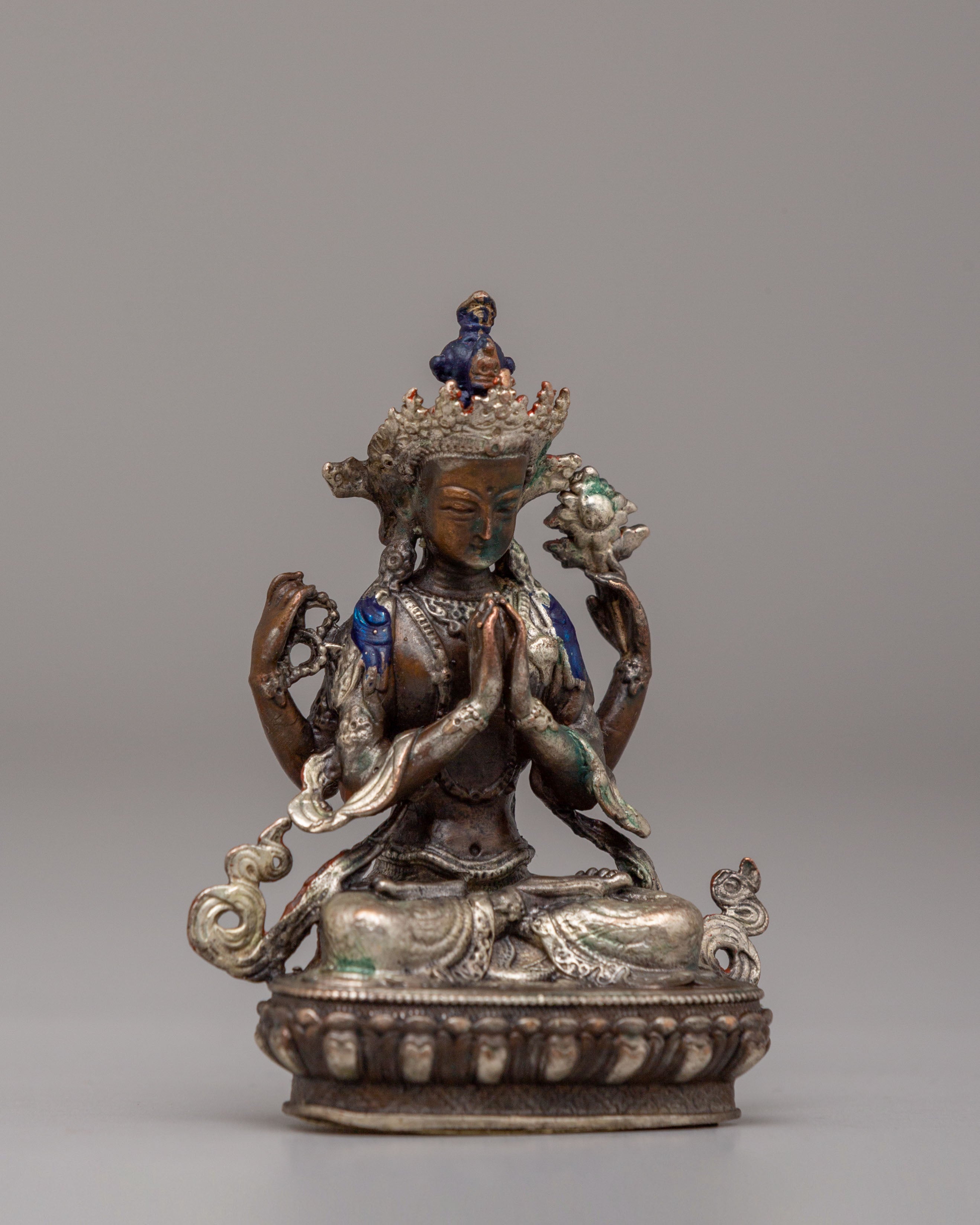 Himalayan Chenrezig Avalokiteshvara Statue | Sacred Tibetan Bodhisattva Artwork