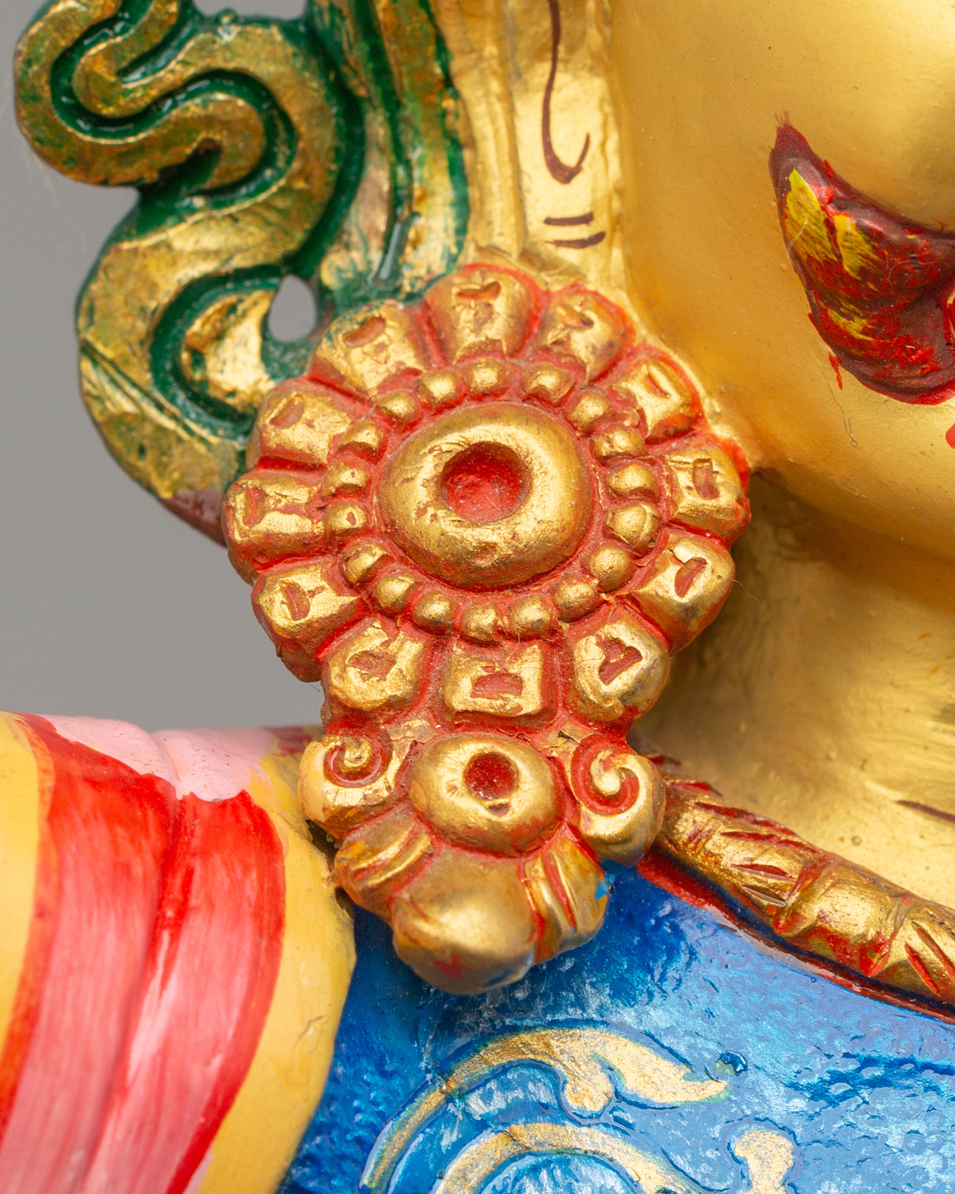 Handcrafted Ekajati Sculpture | 24K Gold Plated Wrathful Protector Statue