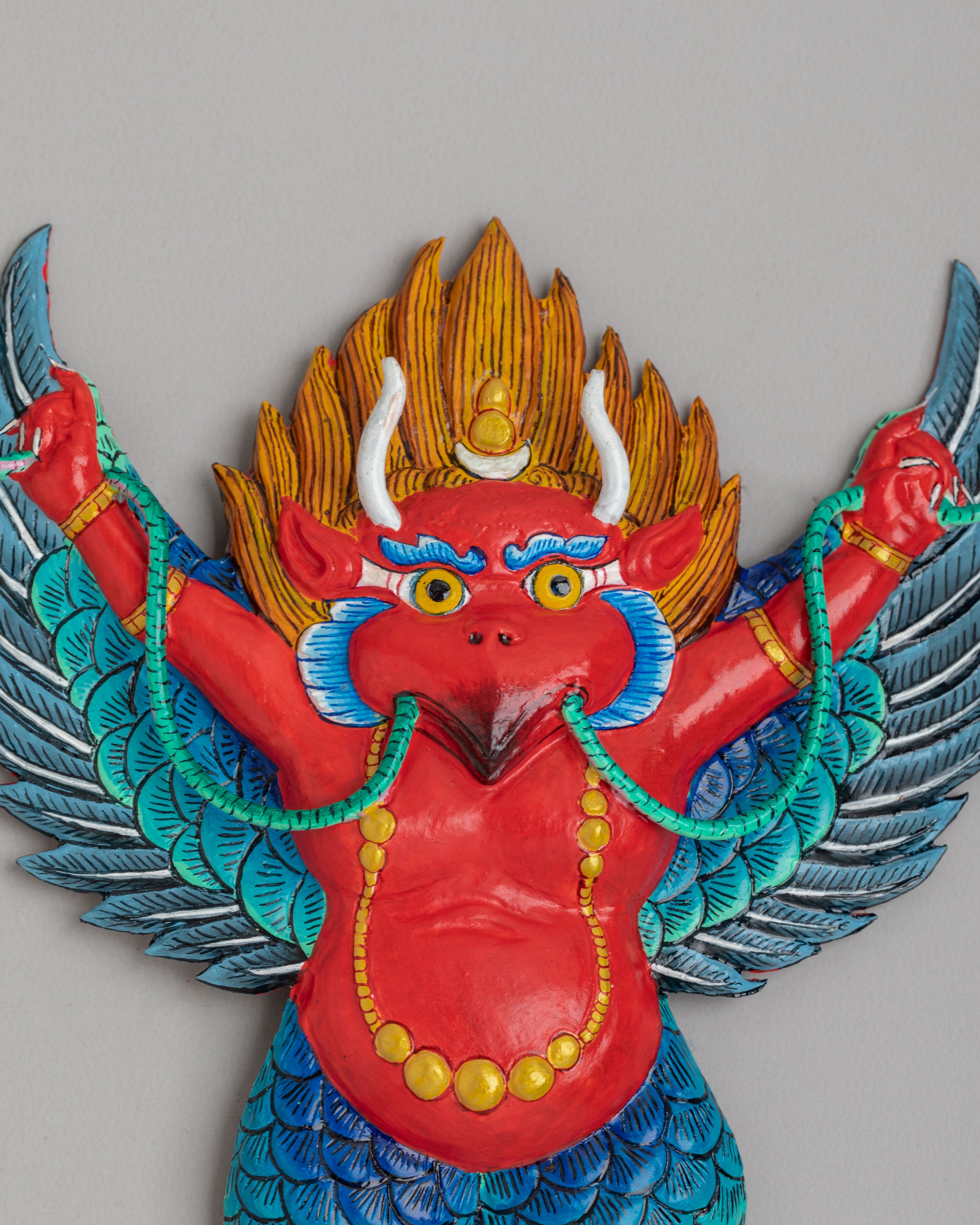 Buddhist Garuda Wall Hanging | Handcrafted Protector Wall Decor