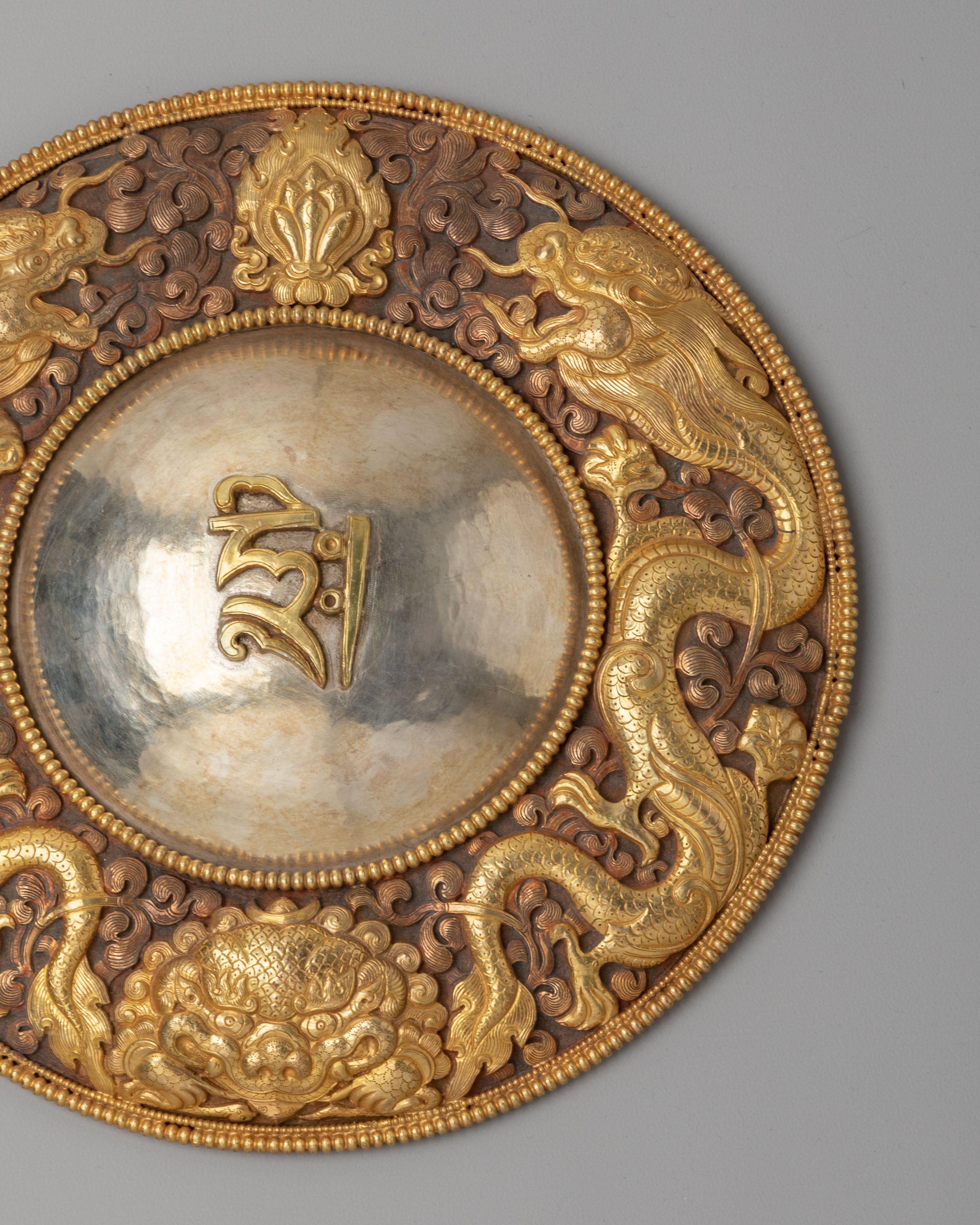 Mantra Carved Mirror | Tibetan Buddhist Ritual Mirror