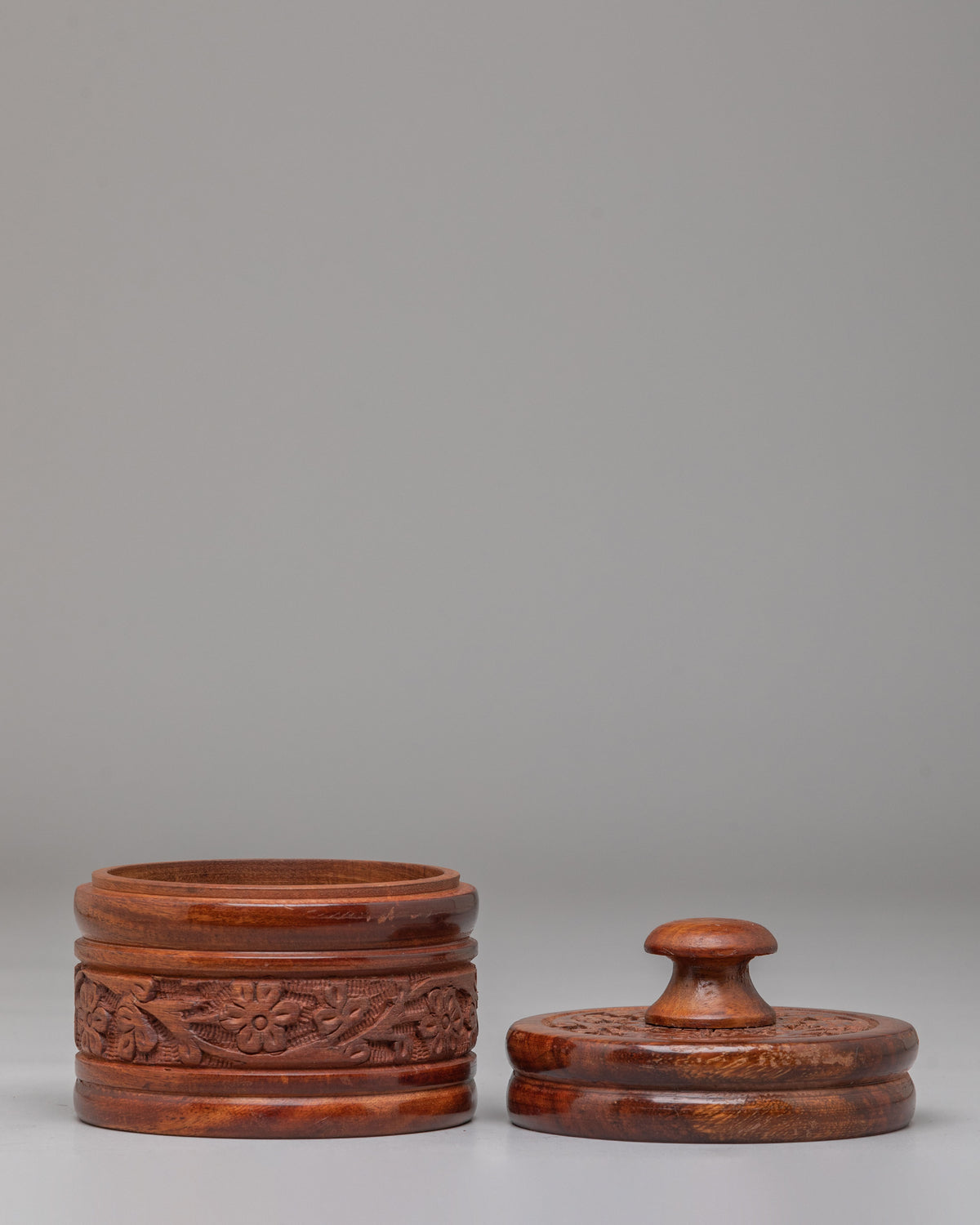 Handcrafted Tibetan Offering Rice Pot | Wooden Buddhist Altar Container