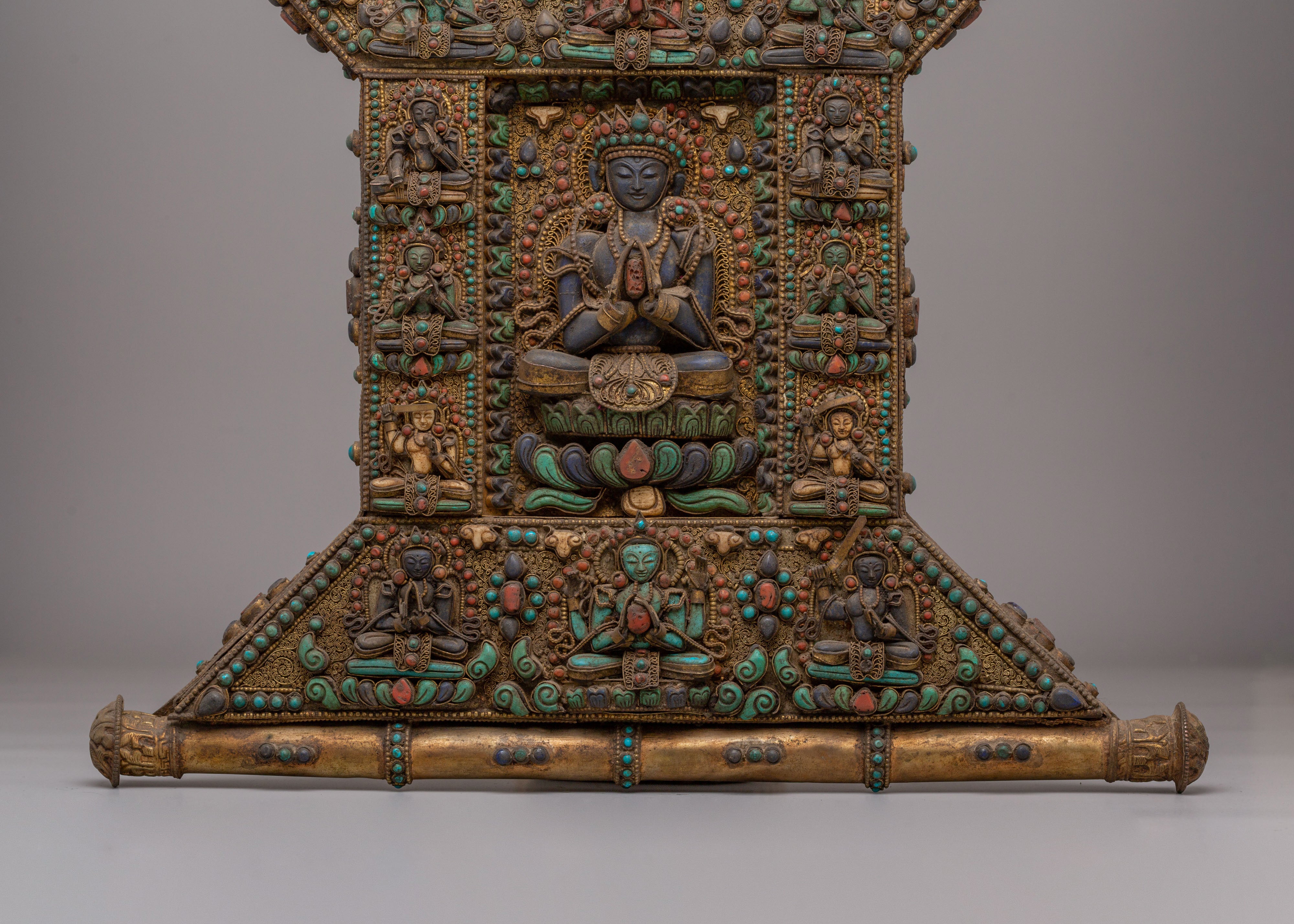 Tibetan Chenrezig Wall Hanging | Metal Thangka For Decor