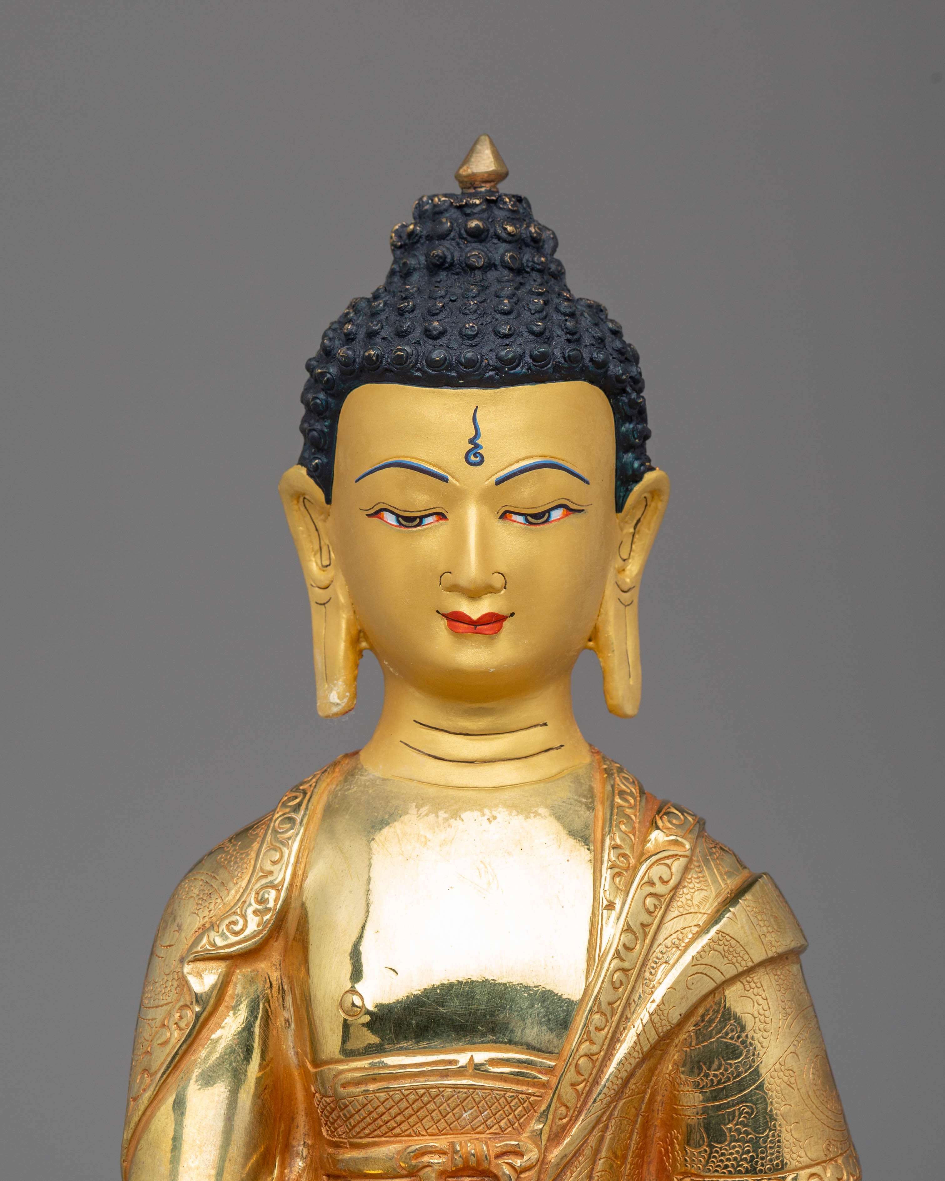 Handmade Golden Statue of Shakyamuni Buddha | Symbol of Wisdom & Enlightenment
