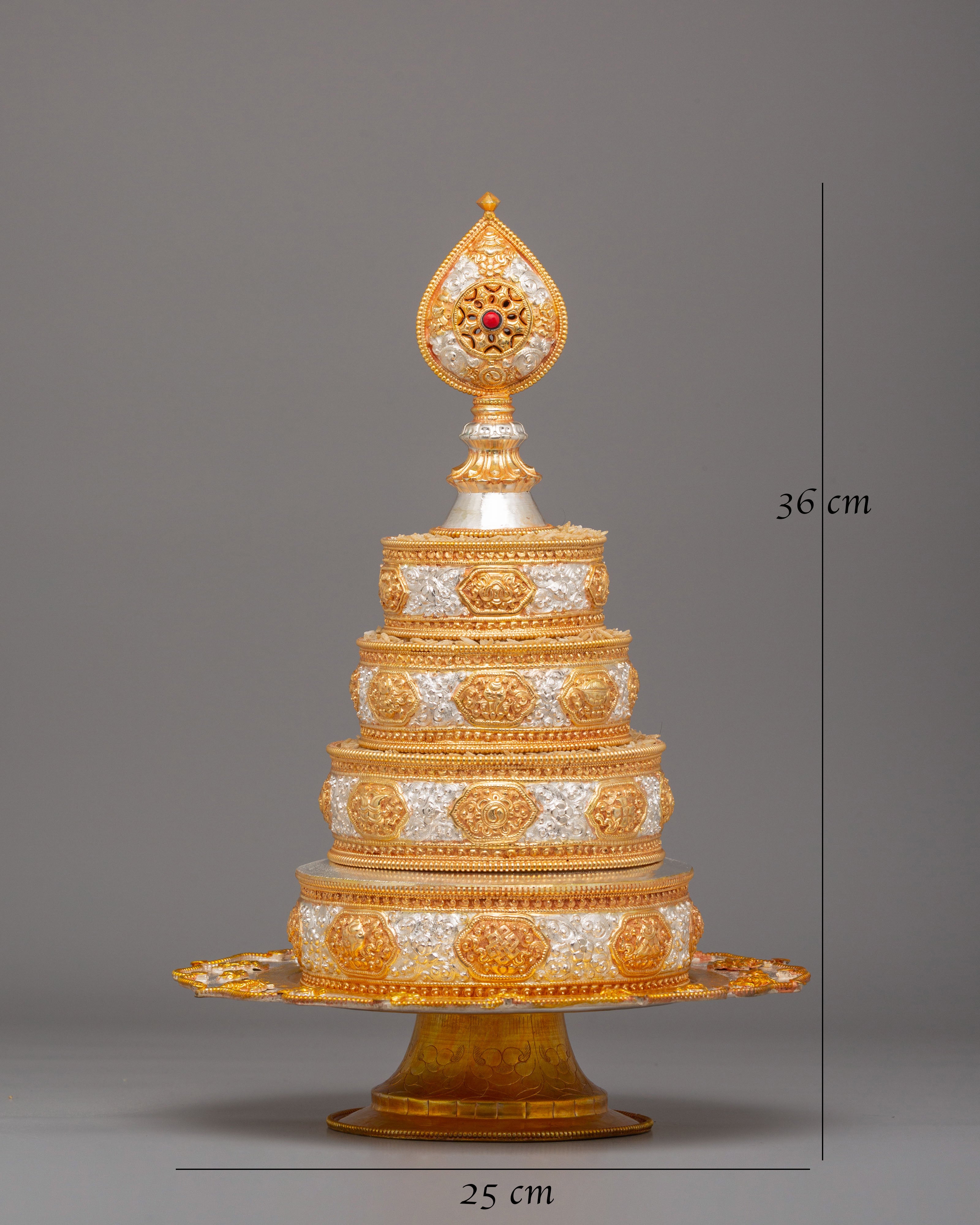 Sacred Buddhist Mandala Offering Set | Sacred Altar Object for Meditation & Ritual Practice