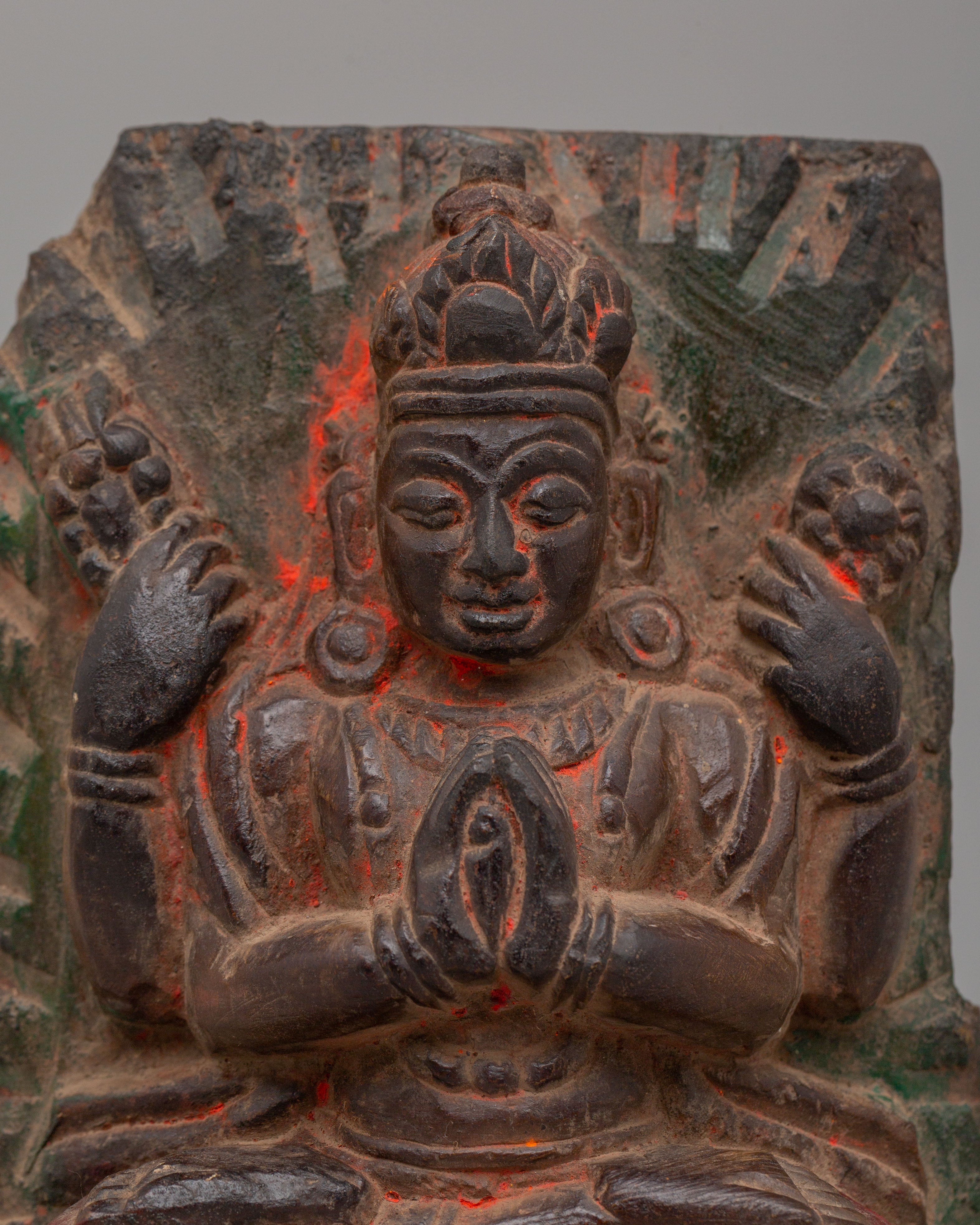 Avalokiteshvara Chenrezig Deity Statue | Stone Buddhist Compassion Art