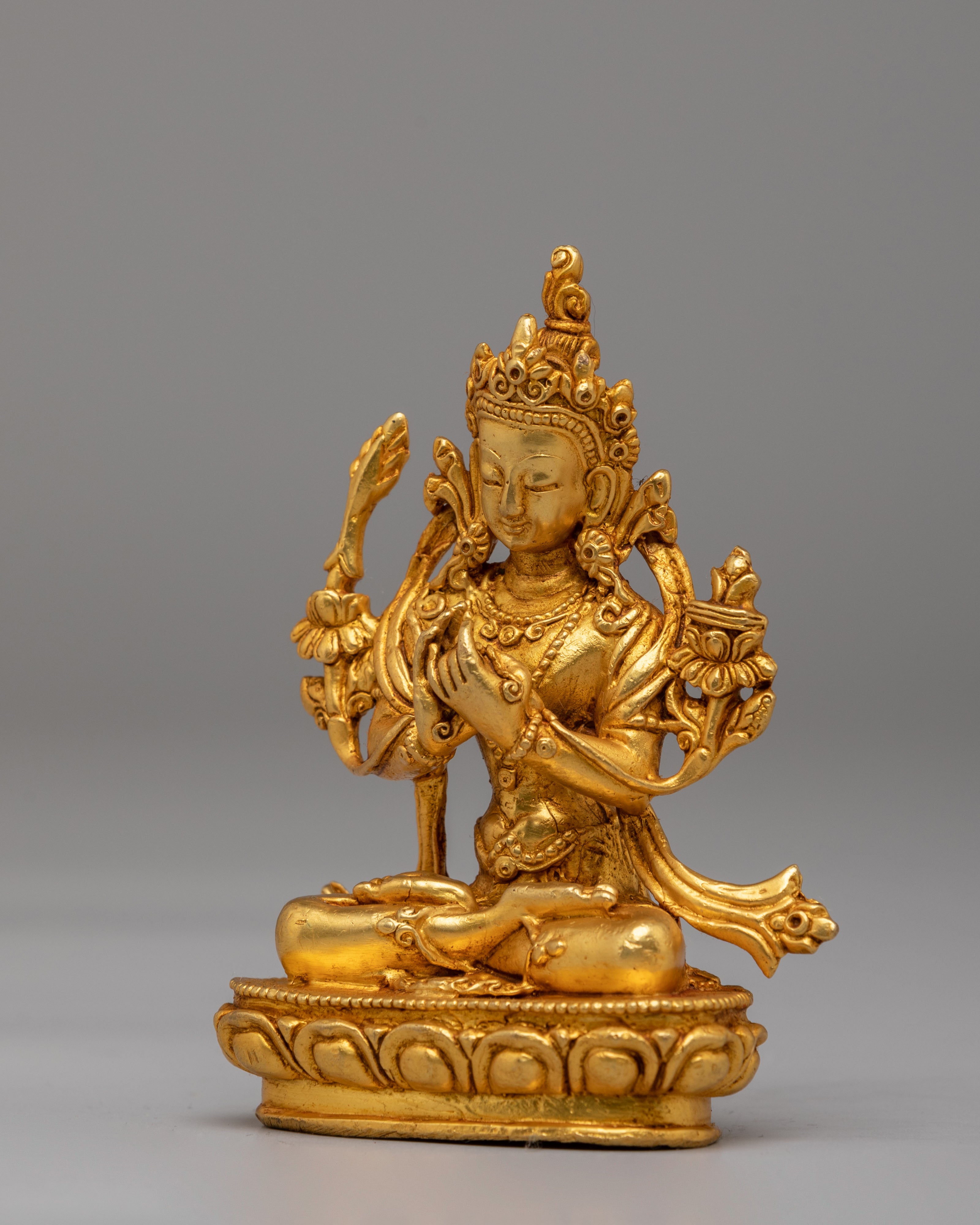 Sacred Tibetan Manjushri Sculpture | Tibetan Bodhisattva of Wisdom