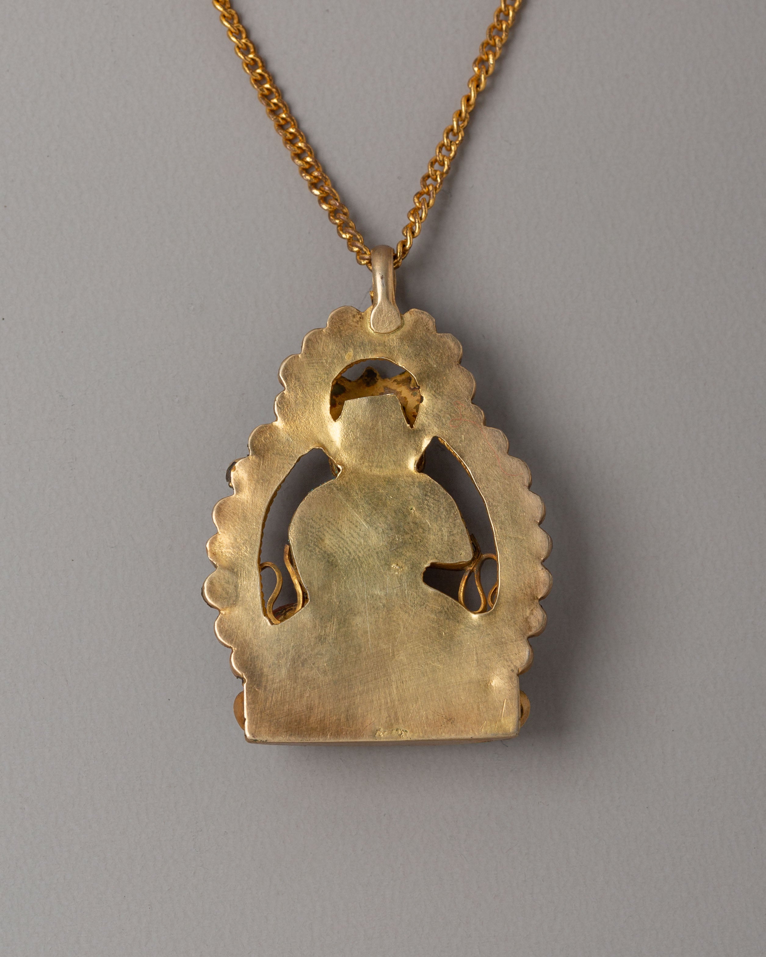 Tibetan Locket With Deity | Spiritual Pendant for Protection